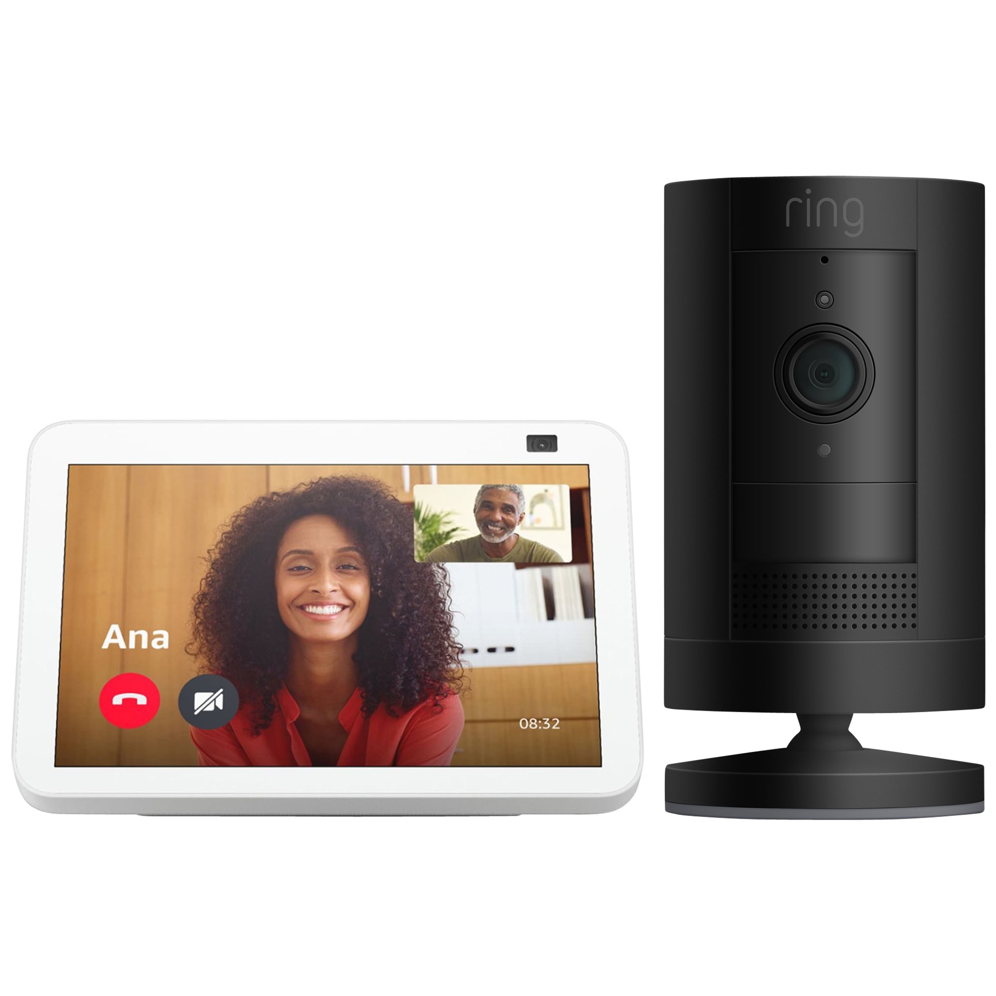 Shop Amazon Echo Show 8 (2nd Gen) - White + Ring Stick Up Camera