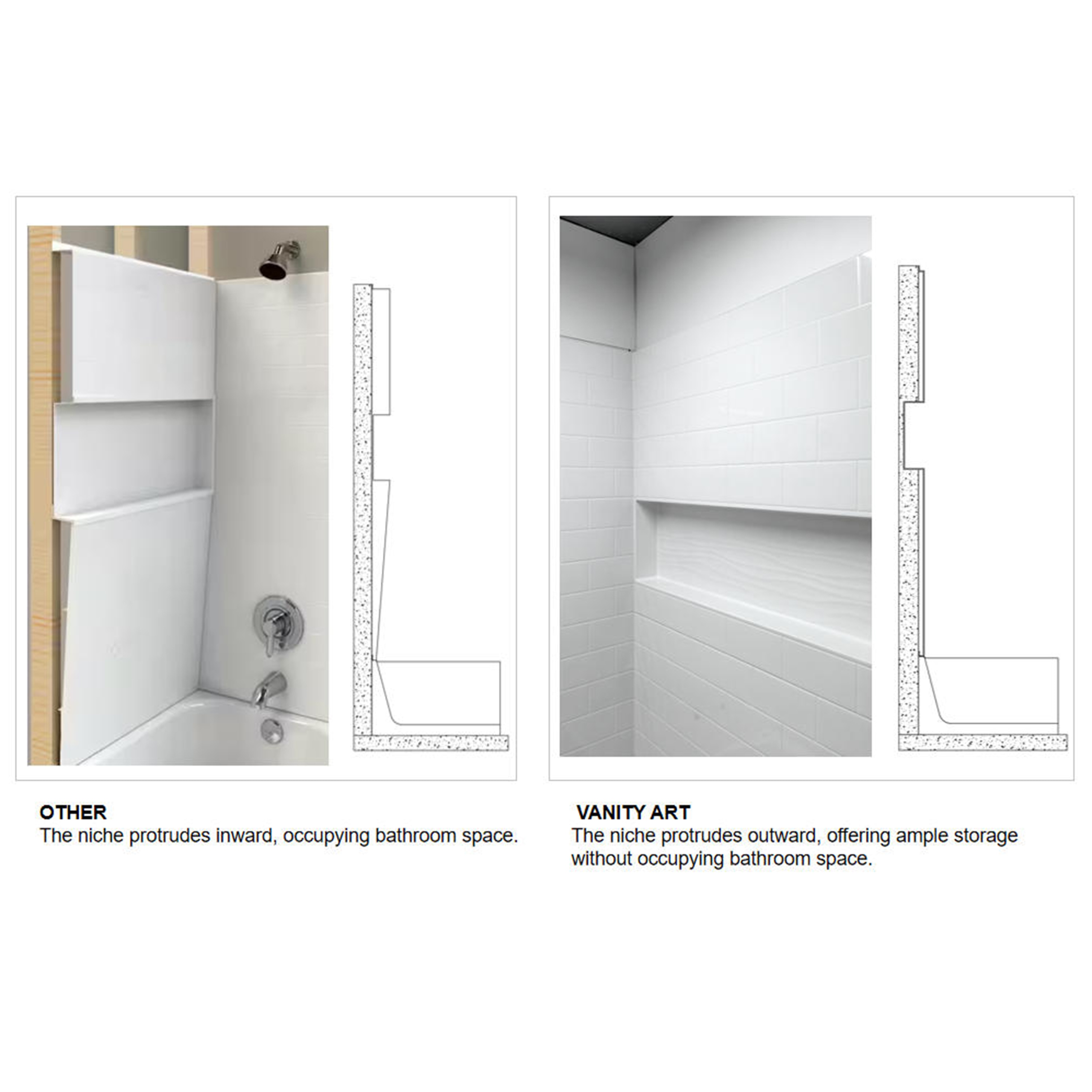 Vanity Art BSW02-WALL Shower-Wall-Surrounds - View #7