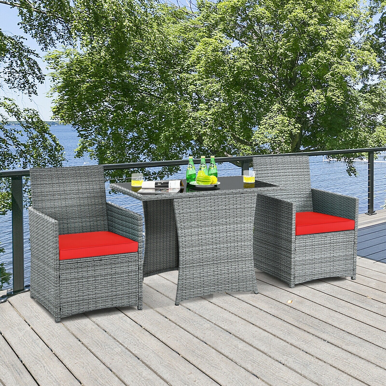 rattan cube bistro set