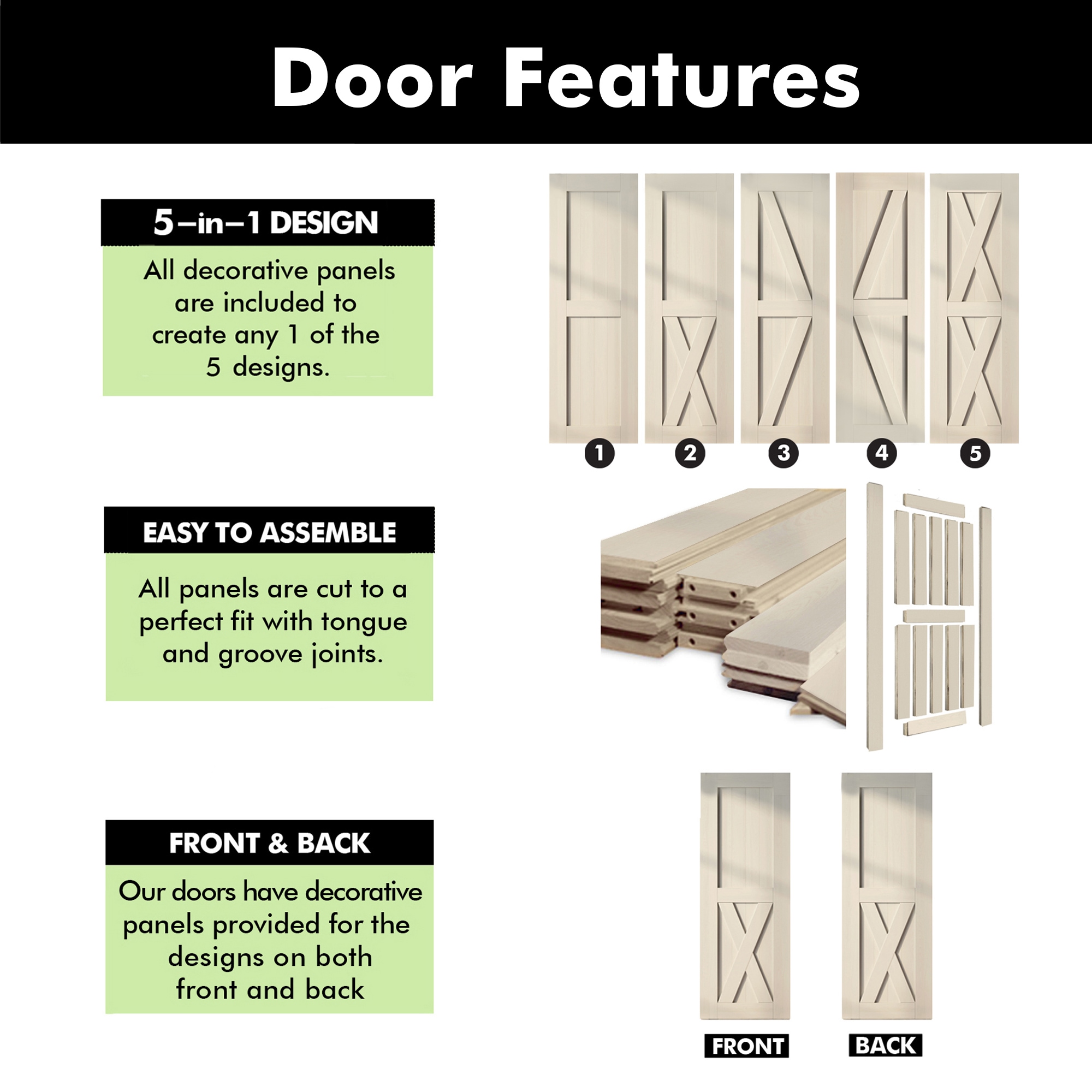 HOMACER 2680F-TGRAY Barn-Doors - View #4