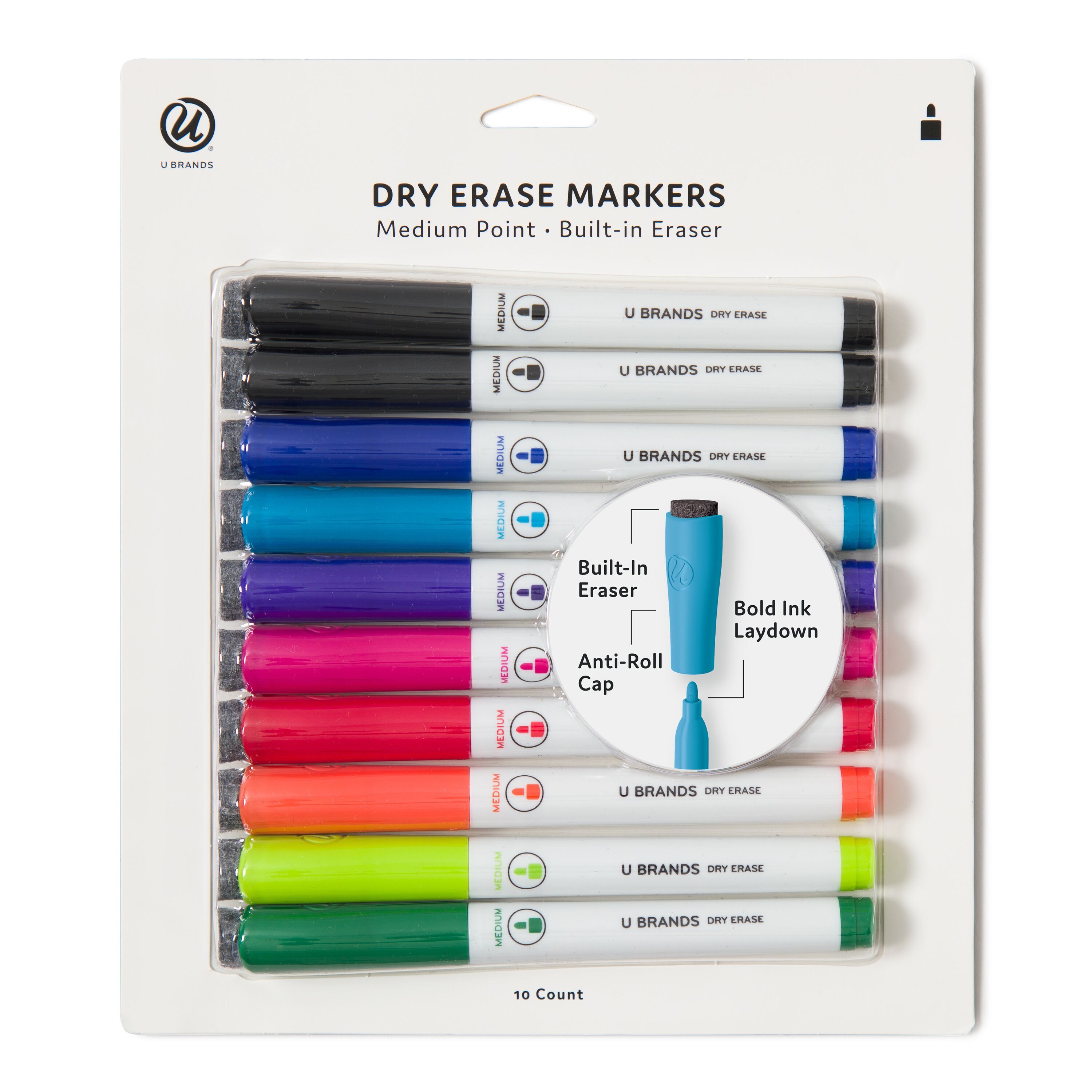 Expo Magnetic Dry Erase Markers with Eraser, Chisel Tip, Assorted, 4 per Pack, 3 Packs