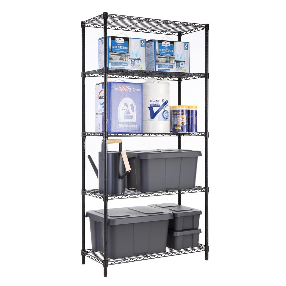 WorkPro 5-Tier Wire Shelving Unit, 36”W x 14”D x 72”H Metal Storage Shelves Rack, Heavy Duty Utility Shelving, 1750 lbs Load Capacity (total)