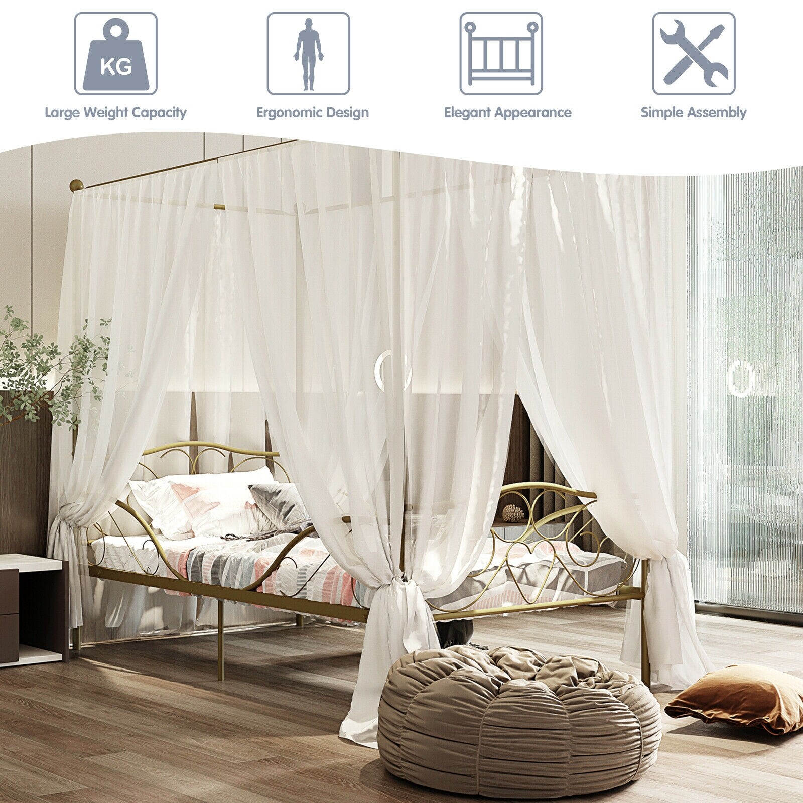 CASAINC WF-HYSN-65940GD beds - View #5