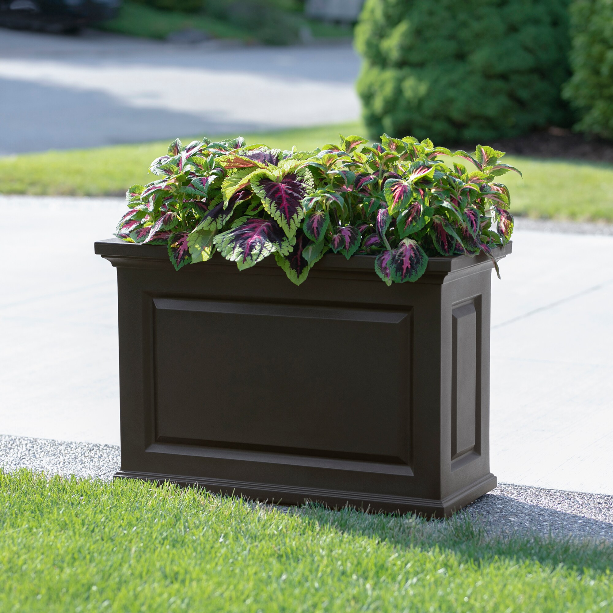 Espresso Brown Extra Large Resin Self-Watering Outdoor Planter