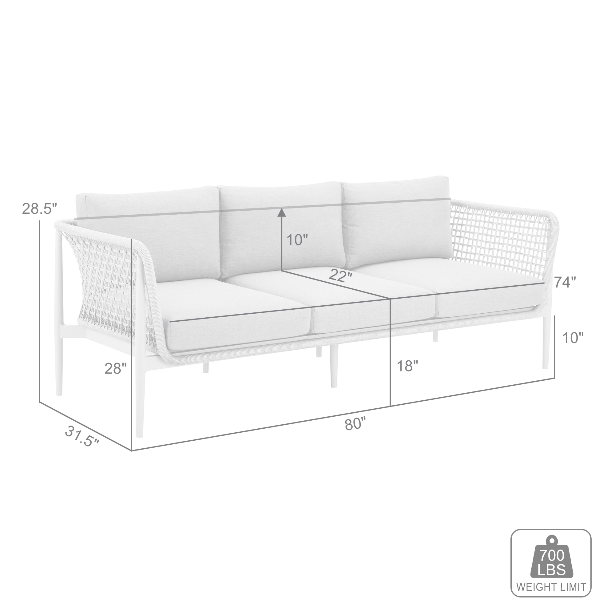 Armen Living LCRHSOLGRY Patio-Sofas-Daybeds - View #6