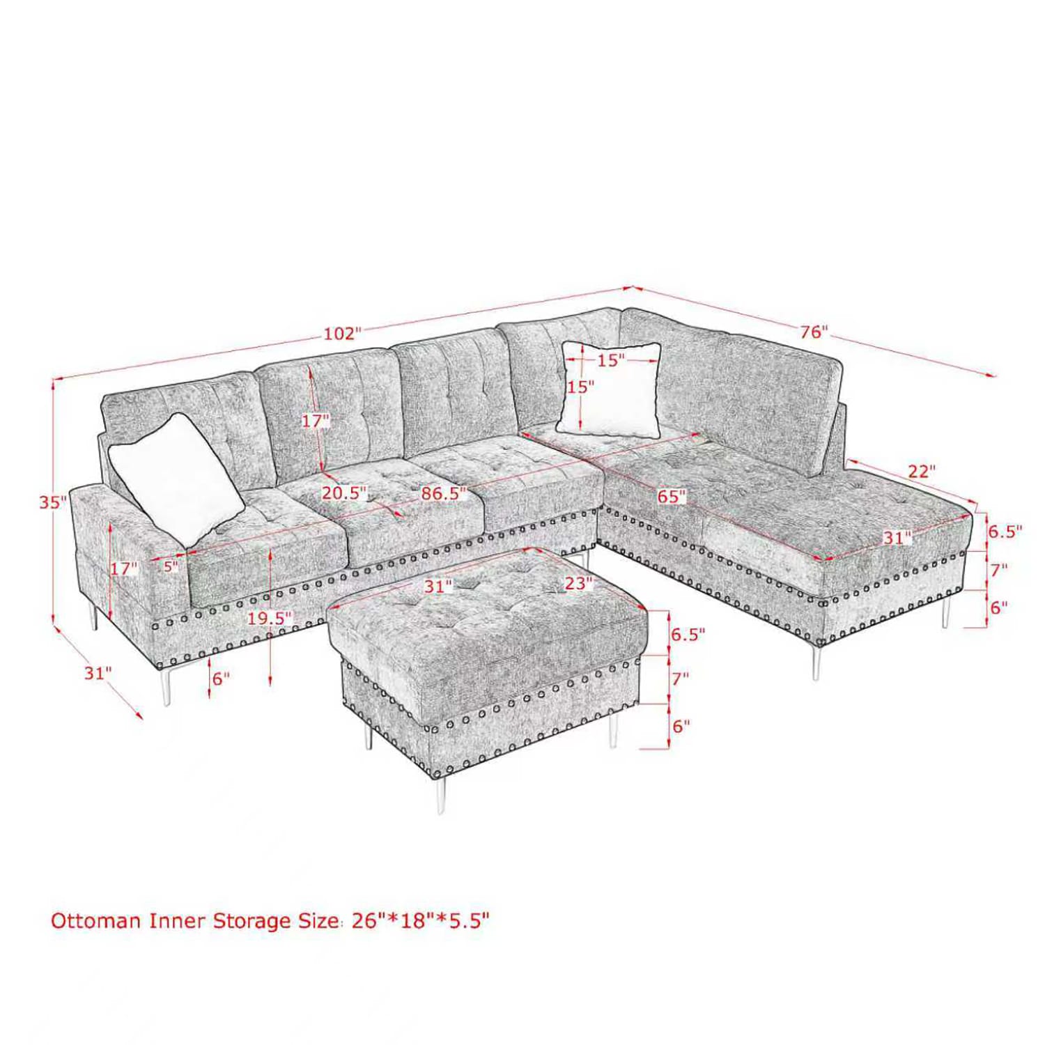 GZMR GZ-GN3101E Sofas-Loveseats - View #5
