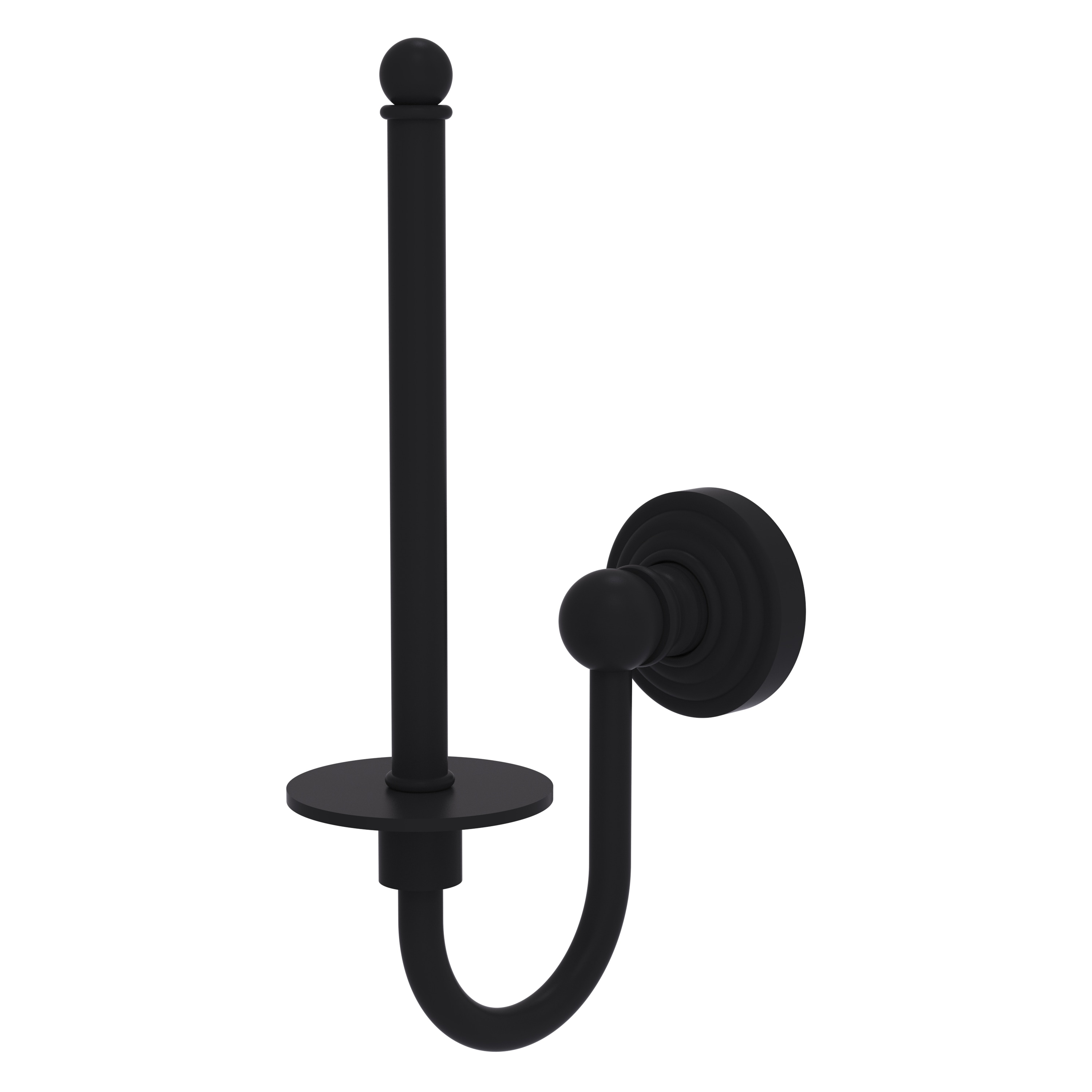 Allied Brass WP-24U-BKM Waverly Place Matte Black Wall mount Single post Toilet Paper Holder 1 -Rolls with Storage