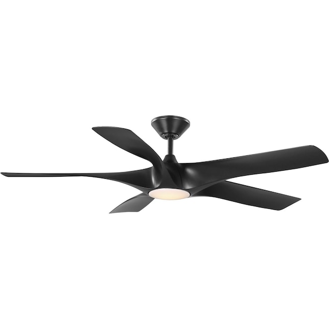Progress Lighting Vernal 60 In Black Led Indoor Outdoor Smart Ceiling Fan With Light Remote 5 Blade The Fans Department At Com - 60 Black Outdoor Ceiling Fan With Light