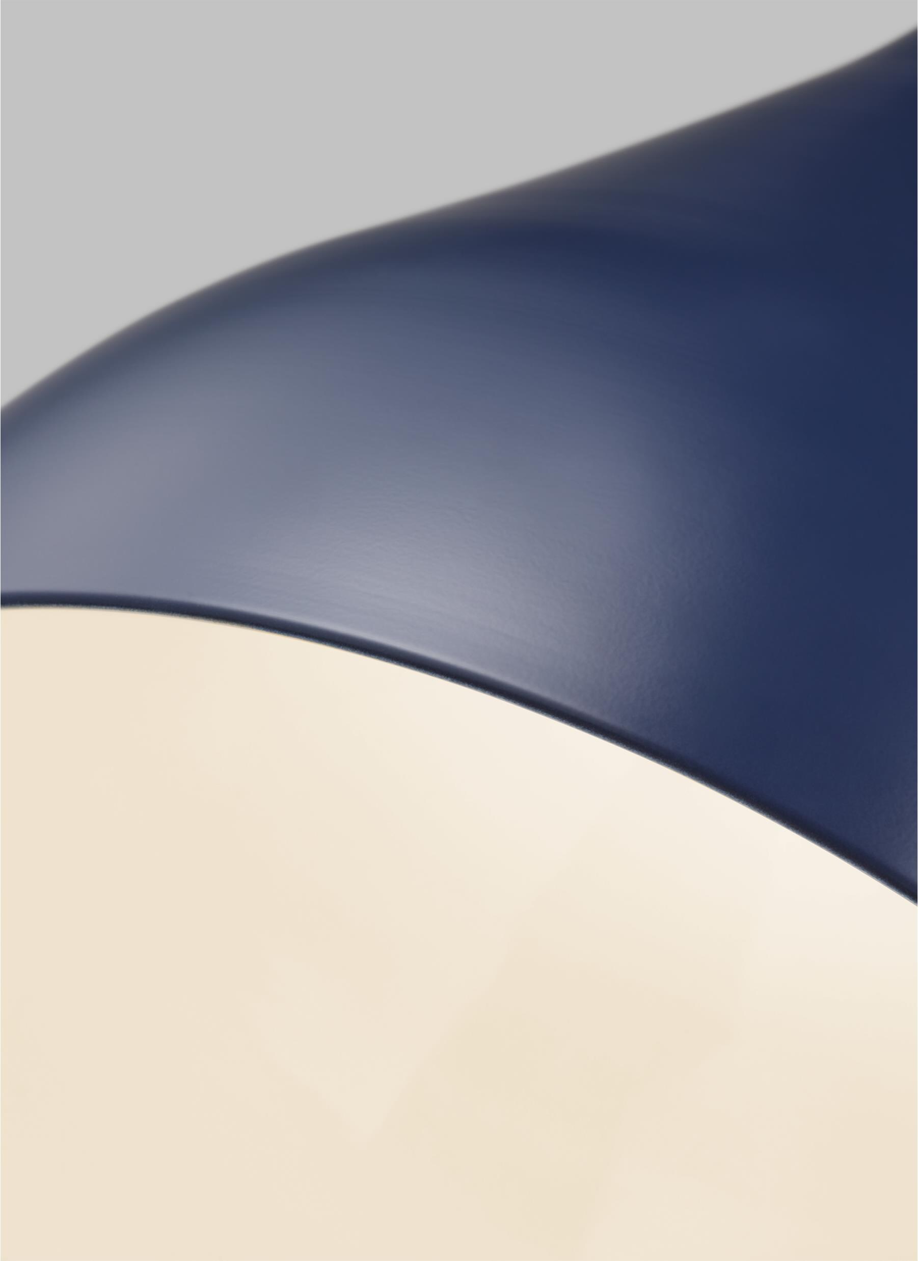 Navy Glass and Brass Indoor/Outdoor Pendant Light