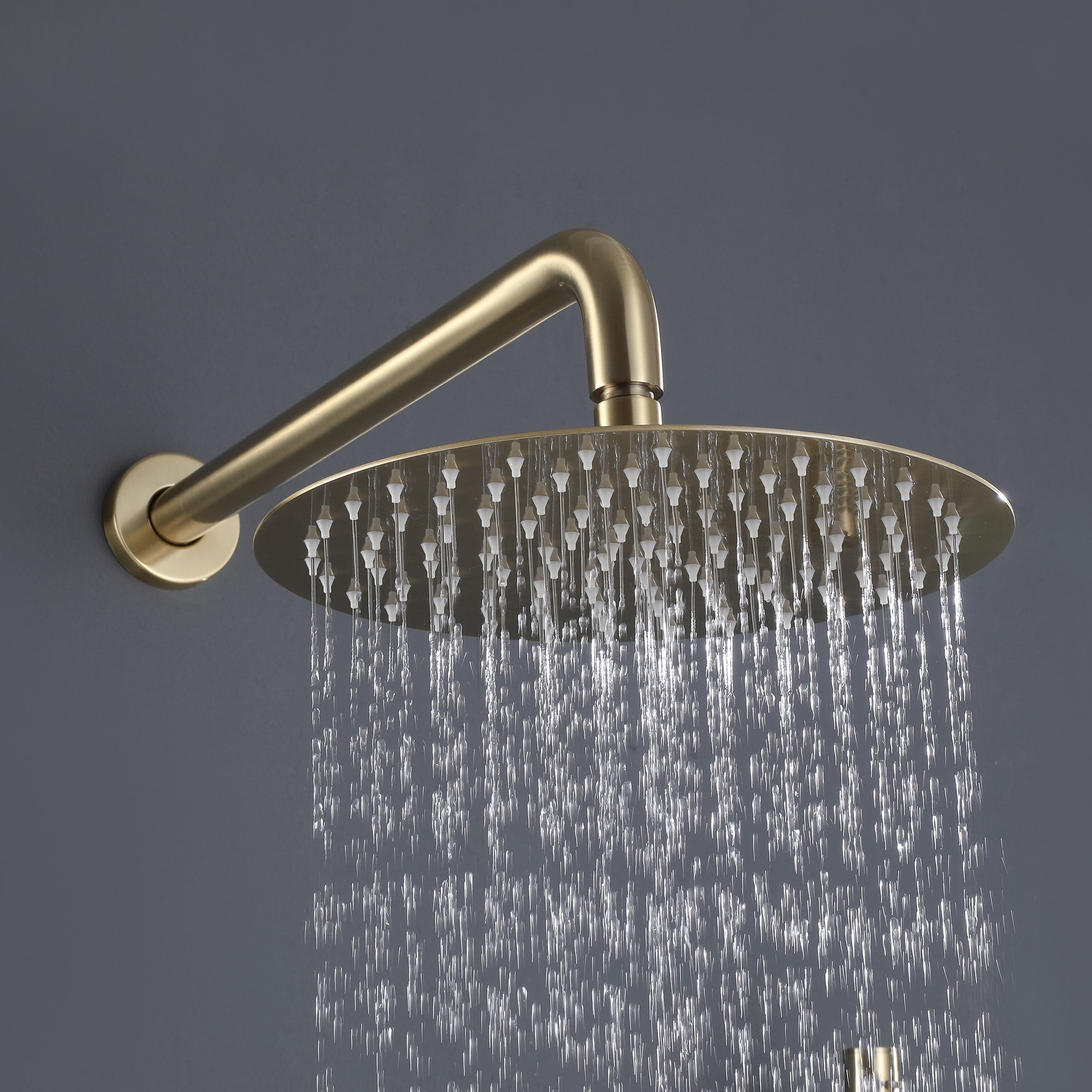 Nestfair KPA91001G 1 -Spray Brushed Gold 10-in Round Fixed Rain Shower Head 1.8 GPM