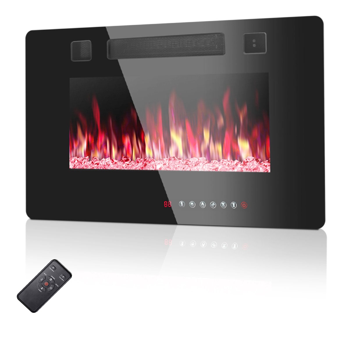 Antarctic Star LSAS-830C3U 30-in W Black Wall mount Infrared quartz Wall-mount Electric Fireplace with Remote Control Included