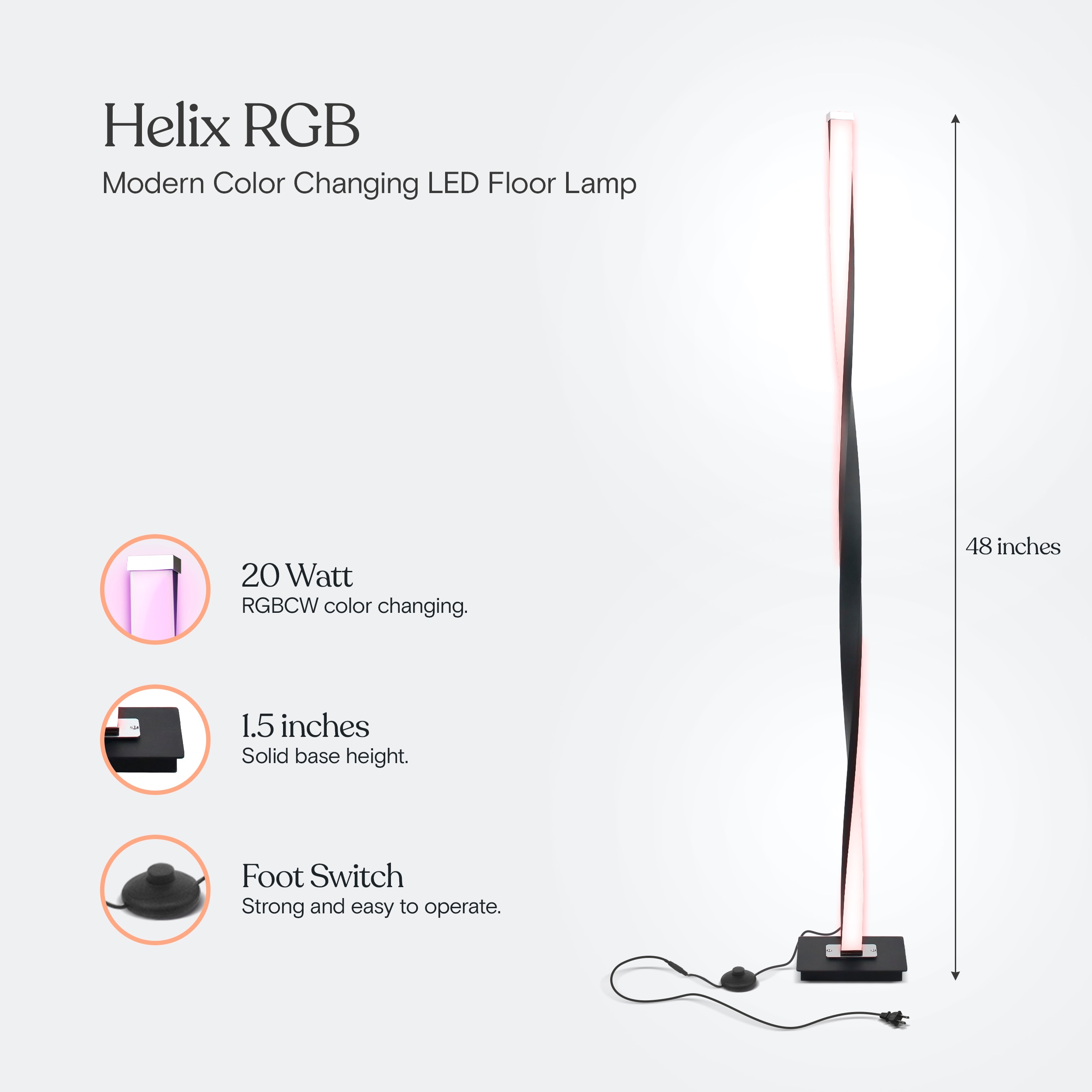 Brightech FL-HLXRGB-BLK floorlamps - View #8
