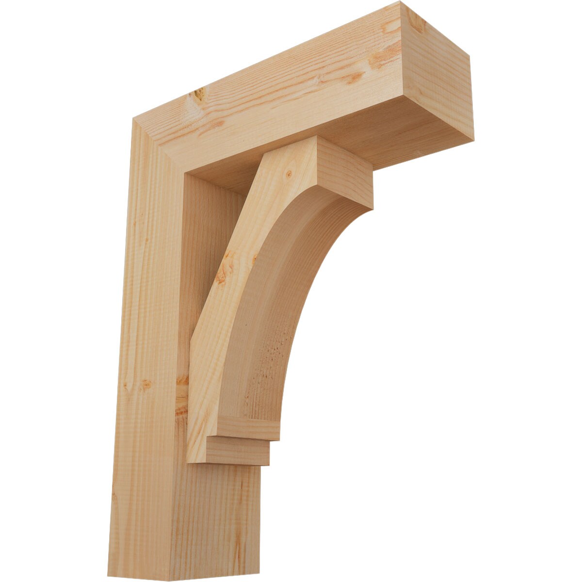 Ekena Millwork 1462972 Imperial block smooth bracket with offset brace 7-1/2-in x 22-in x 30-in Douglas fir Brown Wood Standard bracket