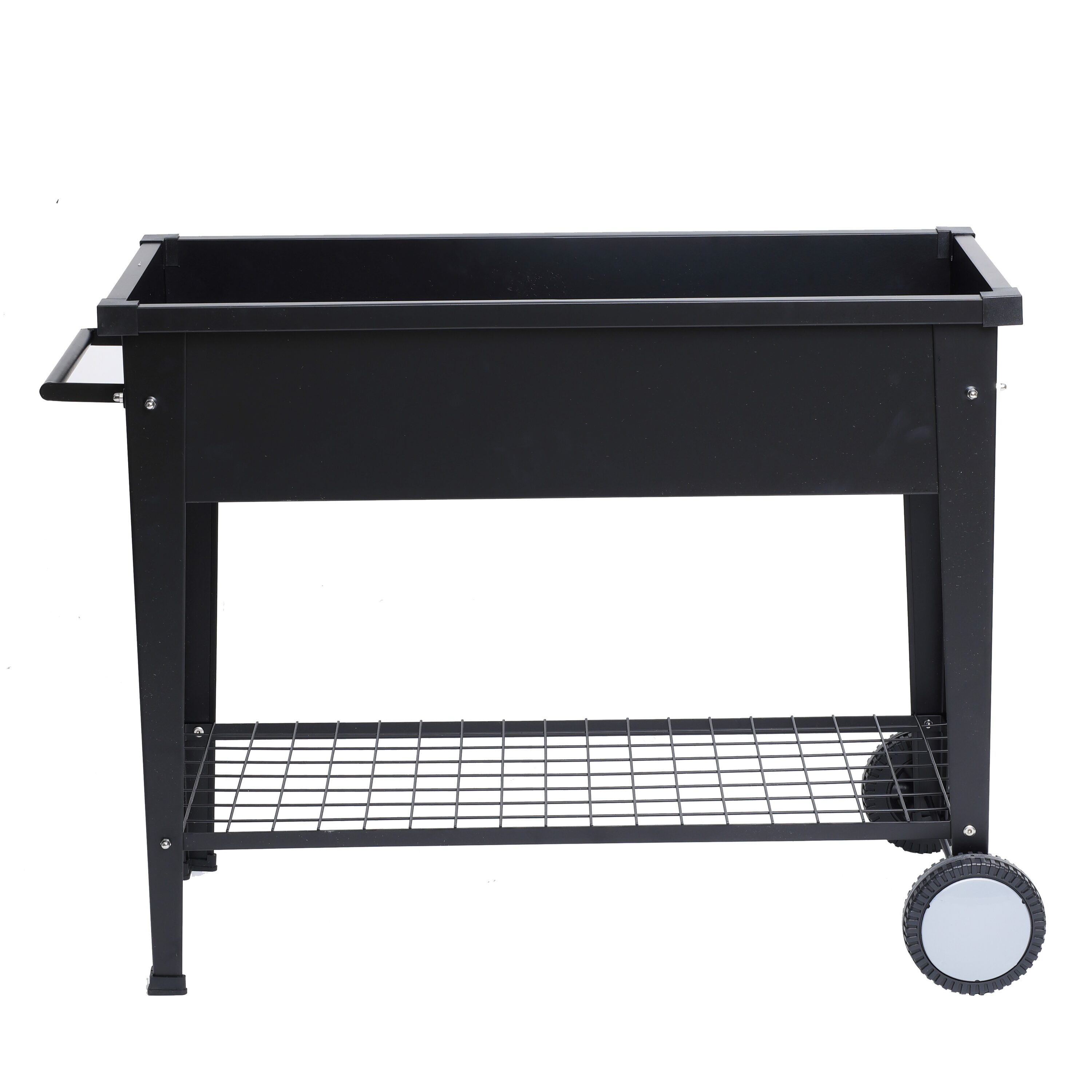 LuxenHome WHPL1605 38.75-in W x 16.69-in L x 29.13-in H Elevated Black Galvanized Metal Raised Garden Bed