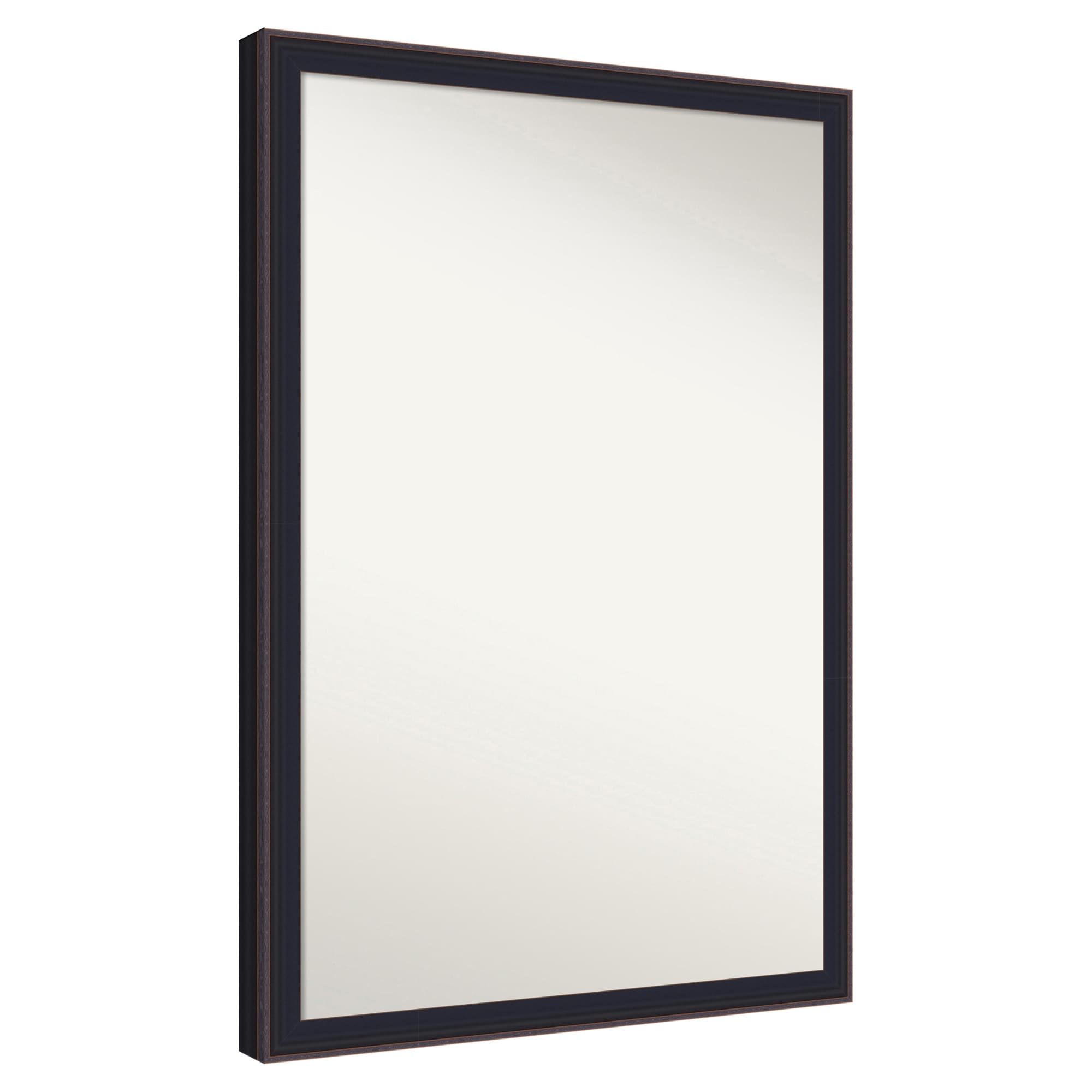 Amanti Art - Non-Beveled Mirror Havana Black Bronze Framed Wood Bathroom Wall Mirror 38.5 x 26.5...