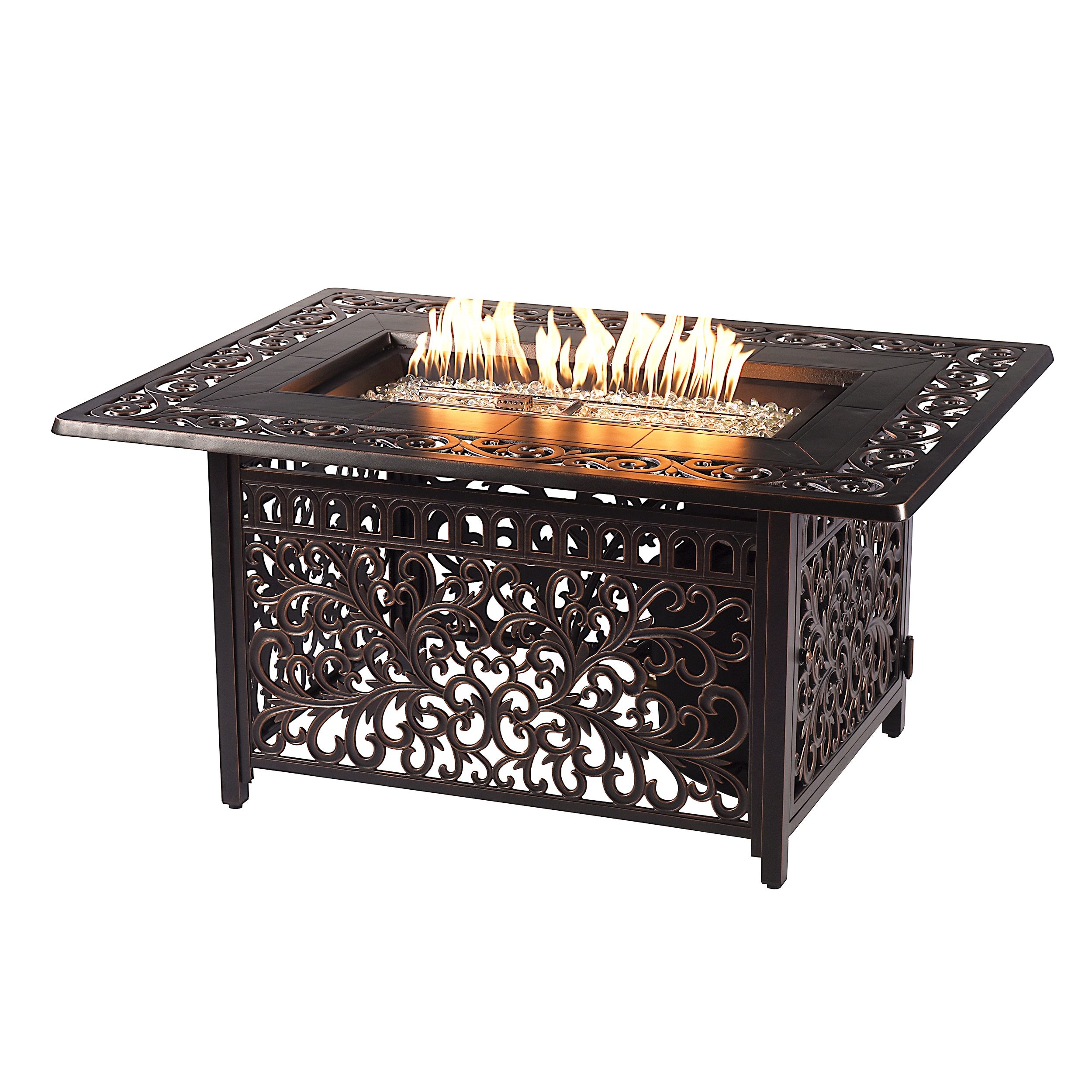 propane fire table black