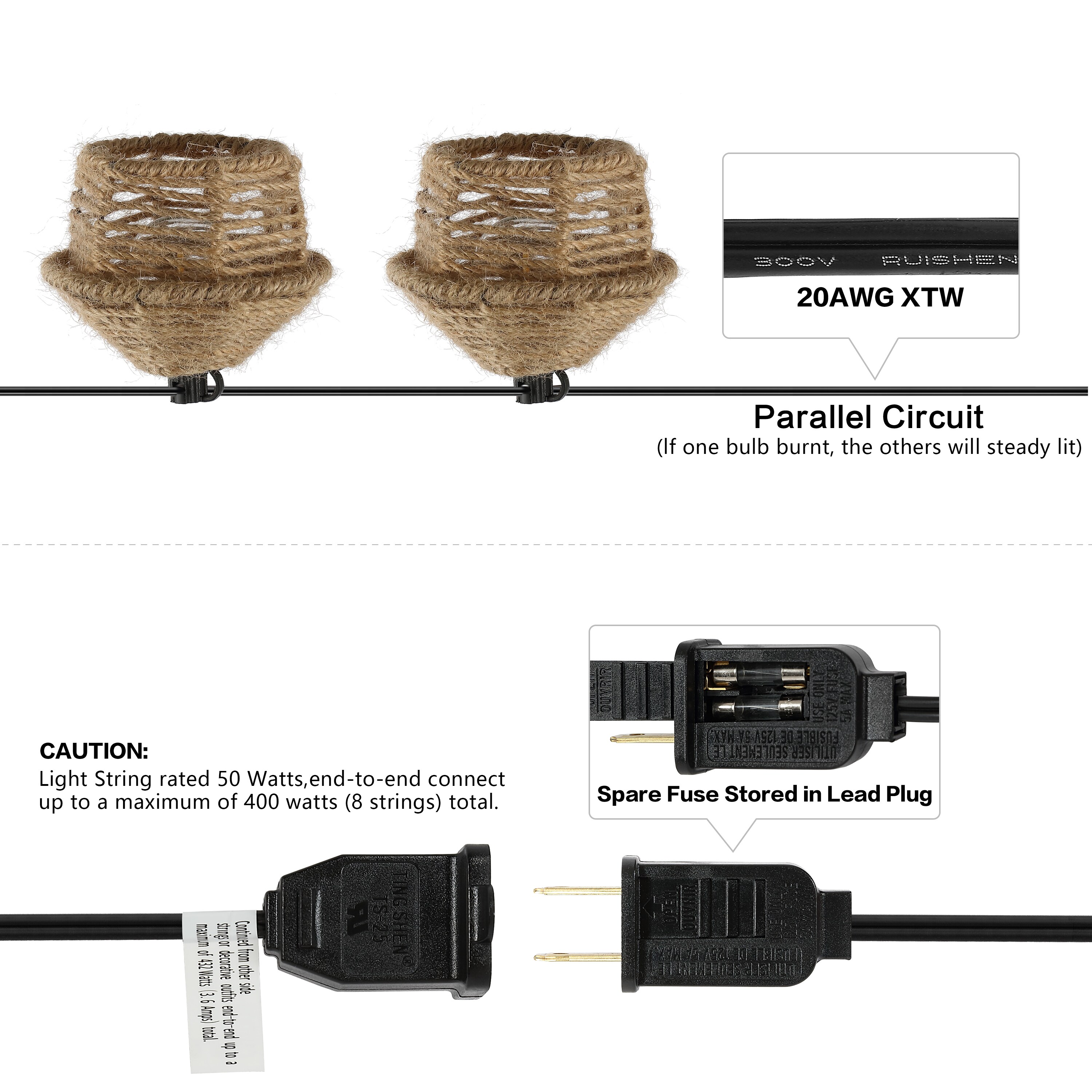 JONATHAN  Y JYL8709A Patio-String-Lights - View #5