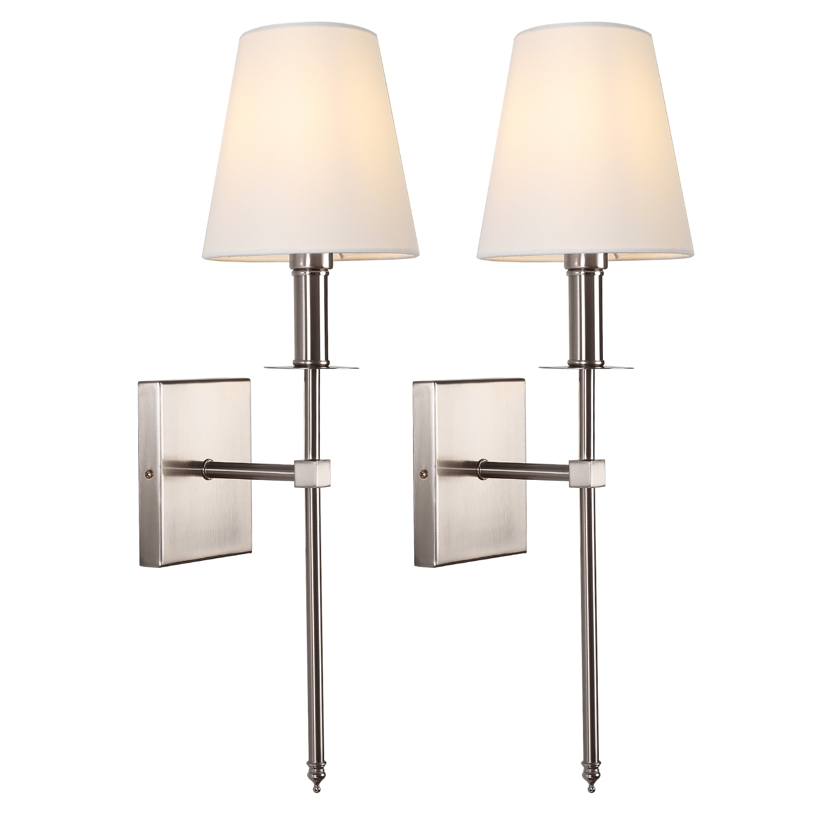 LamQee 06FTL0233BNK 6-in W 2 -Light Nickel Farmhouse Wall Sconce