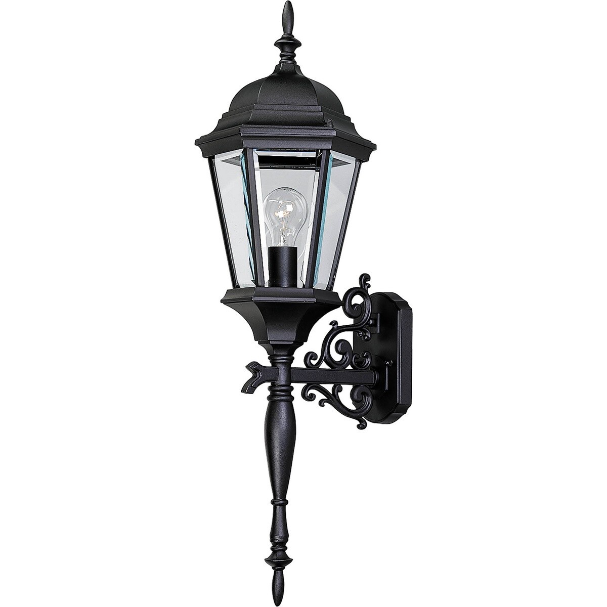 Welbourne Black Aluminum Outdoor Wall Lantern Sconce