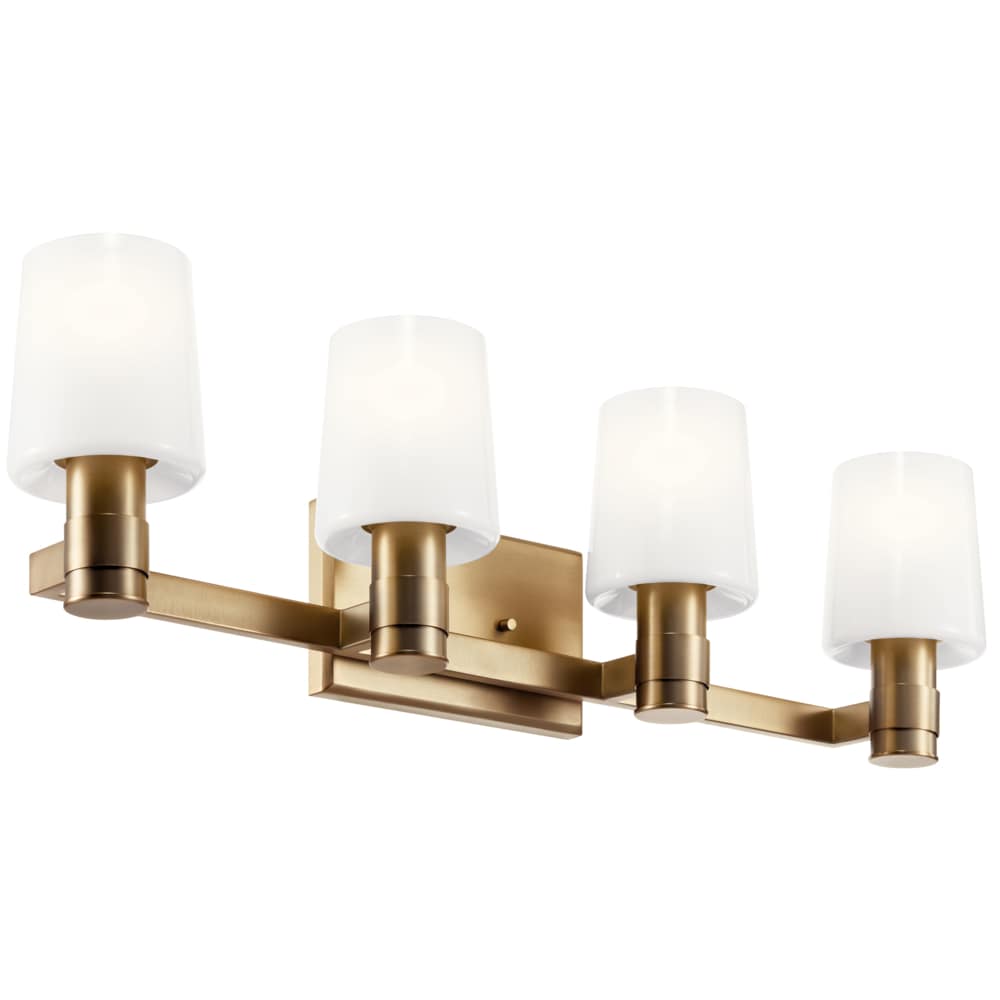 Kichler Adani 30-in 4 -Light Brass Modern/contemporary Vanity light 5696791 Sansujyuku sansujyuku.com