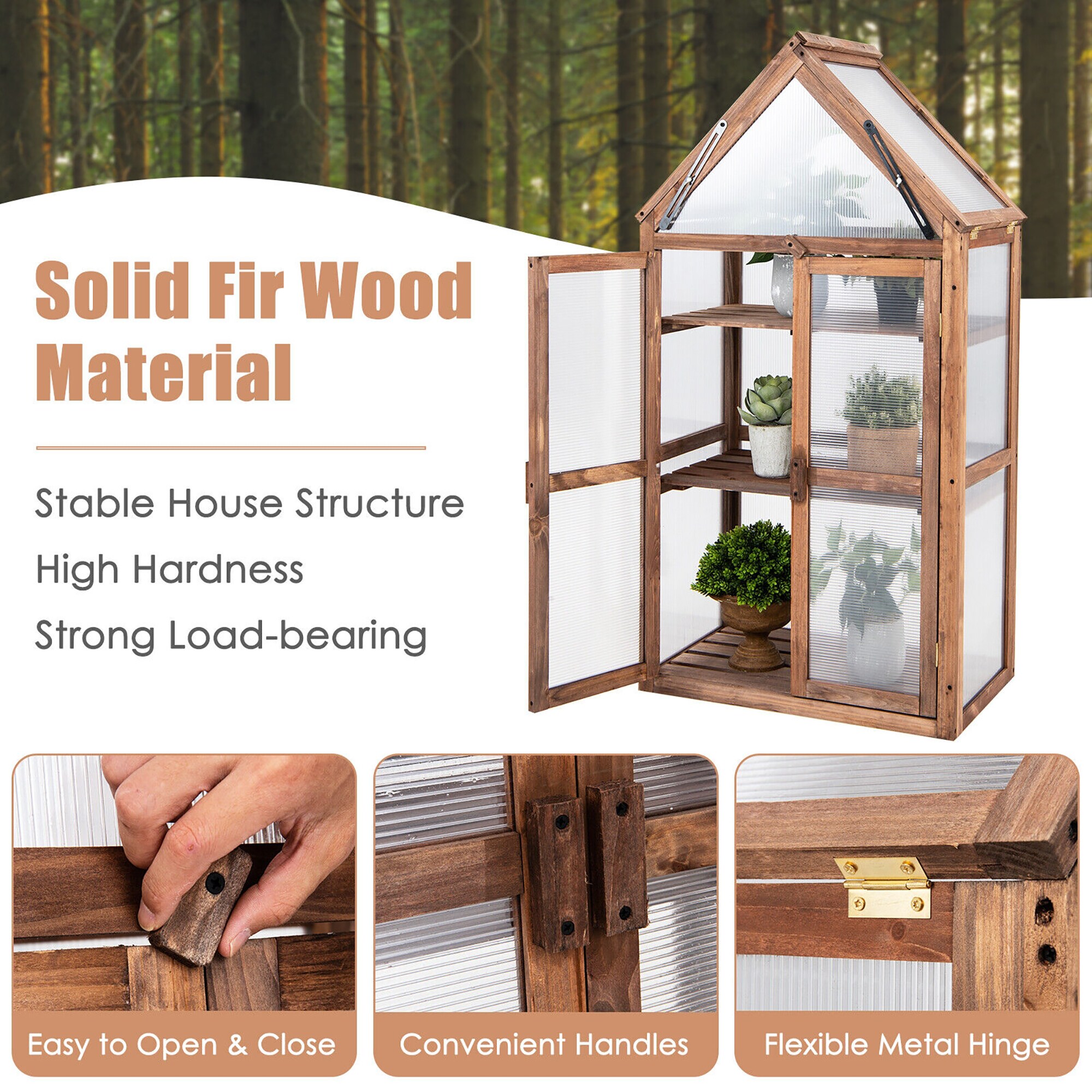 Wellfor Cold Frame Mini Wooden Greenhouse For Vegetable And Flower In The Greenhouses Department