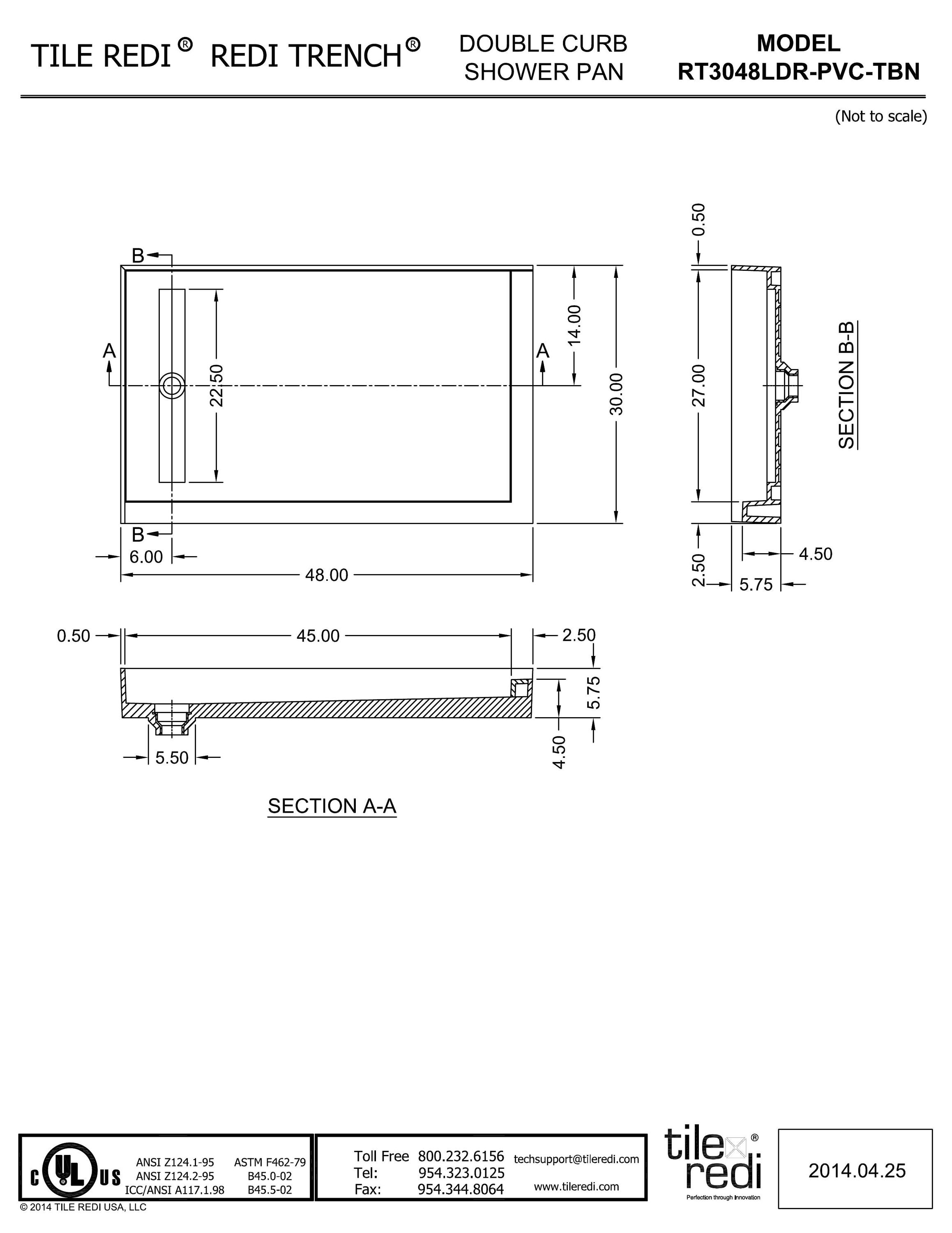 Tile Redi RT3048LDR-PVC-TBN Shower-Floors - View #9