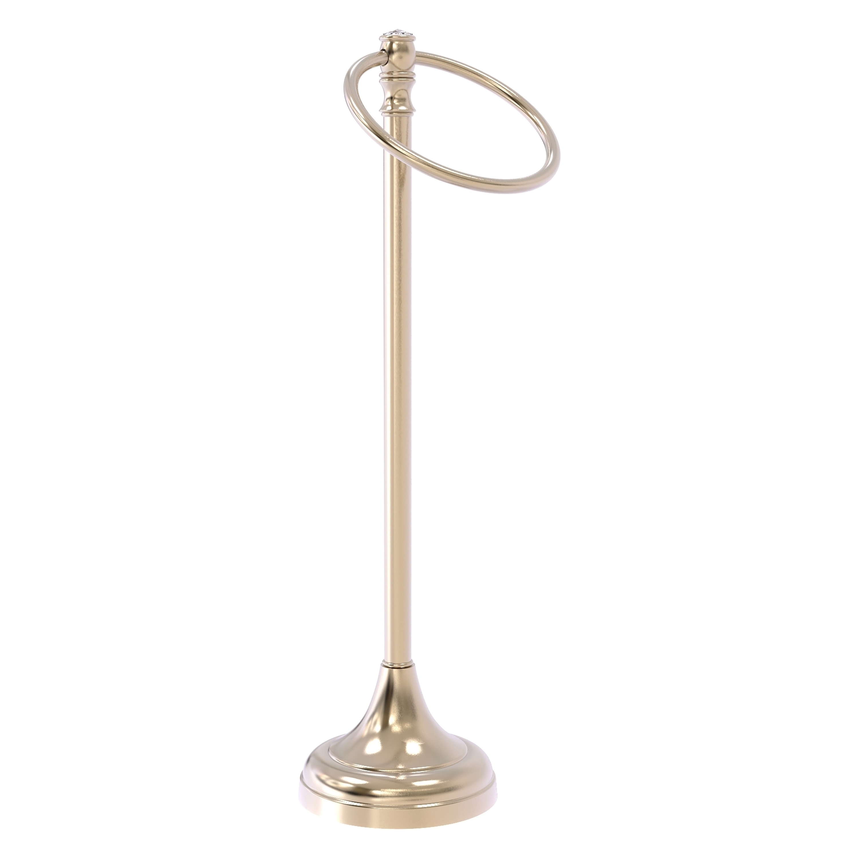 Allied Brass CC-54-PEW Carolina Crystal Antique Pewter Freestanding countertop Single Towel Ring