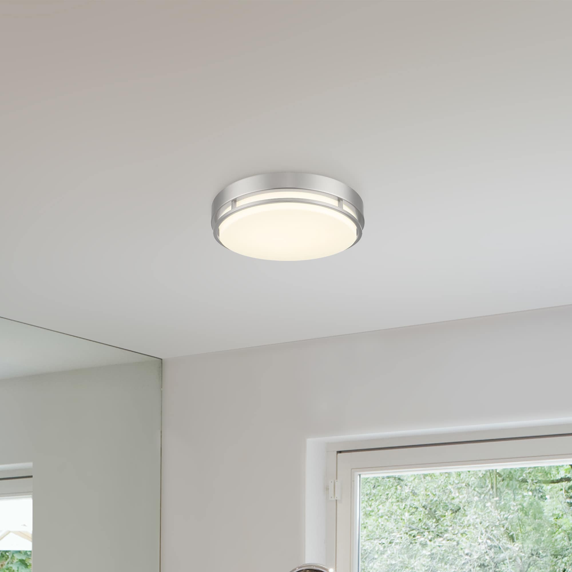 Designers Fountain EV3160C3A-35 DF LED Flushmount 1 -Light 10.00-in Brushed Nickel Integrated LED Flush Mount Light ENERGY STAR Certified