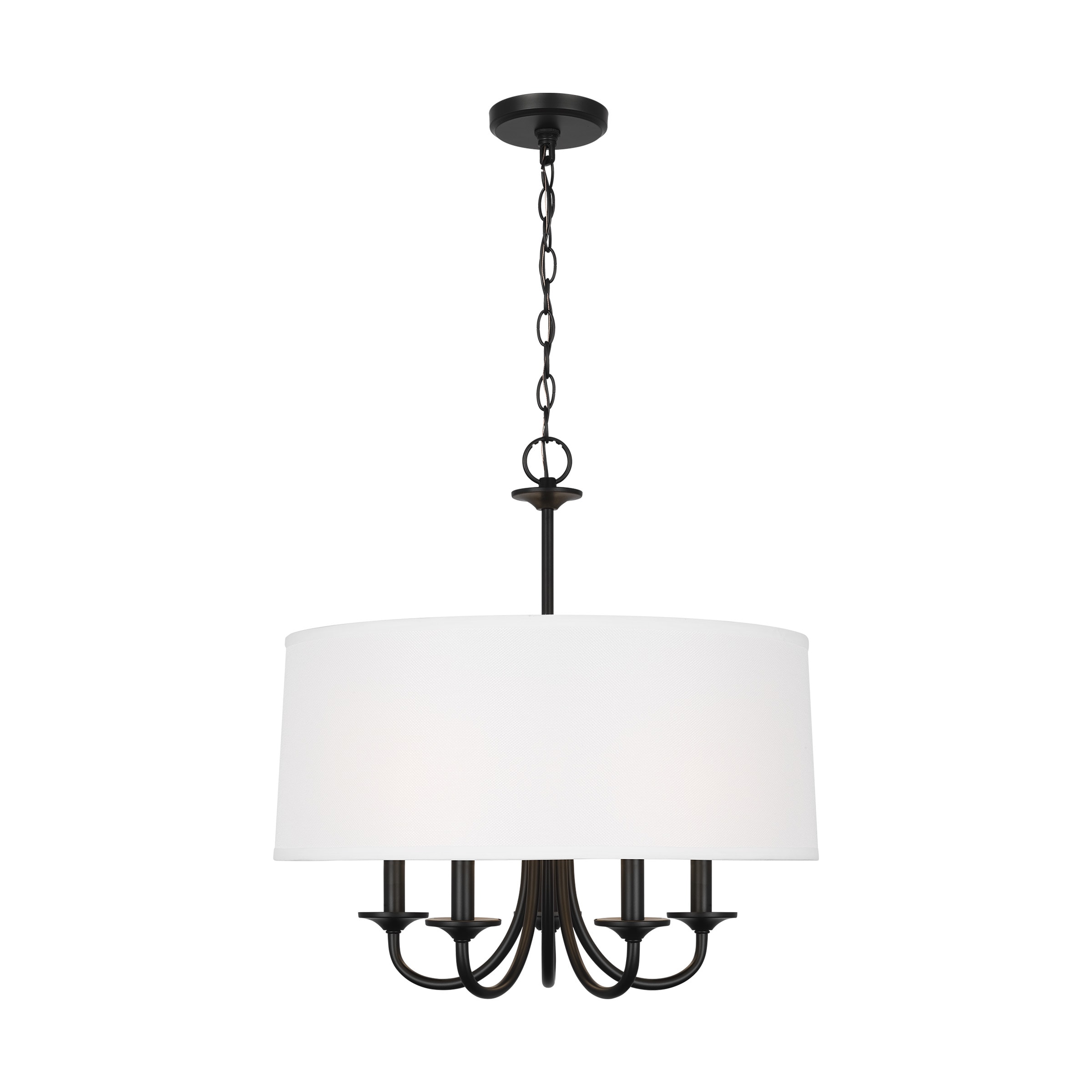 Generation Lighting 3320205-112 Seville 5 -Light Black Modern/contemporary For Use in Dining Rooms, Foyers, Living Rooms Chandelier