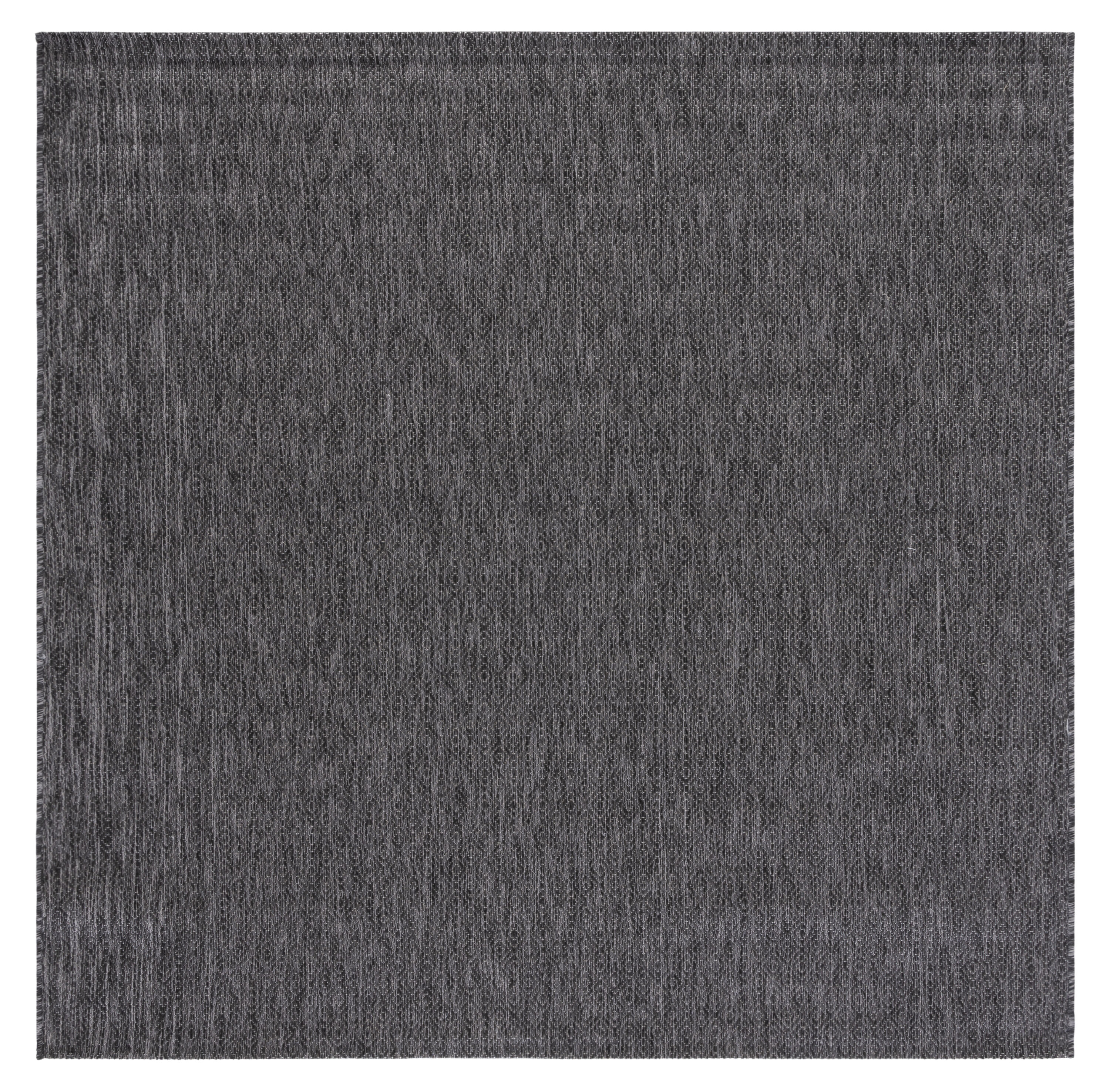 Reversible Black Square Synthetic Easy-Care Rug, 79"