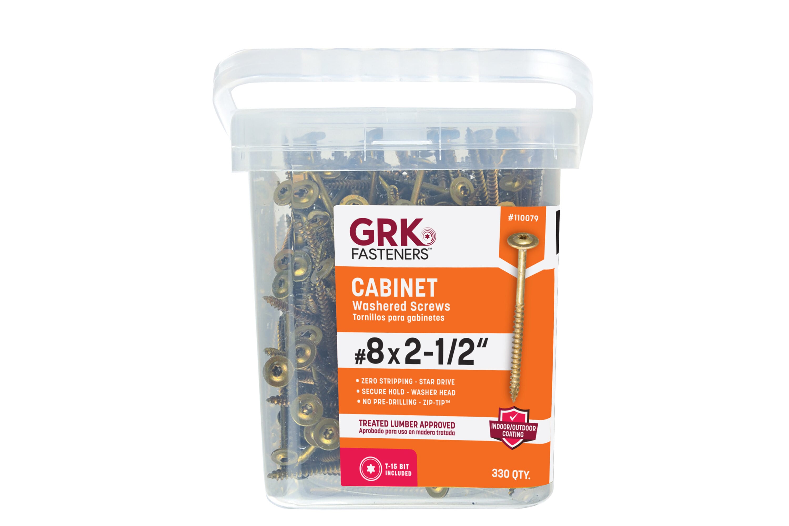 GRK 110079.0 #8 x 2-1/2-in Polymer Interior Cabinet mounting screws ( 330 -Per Box )