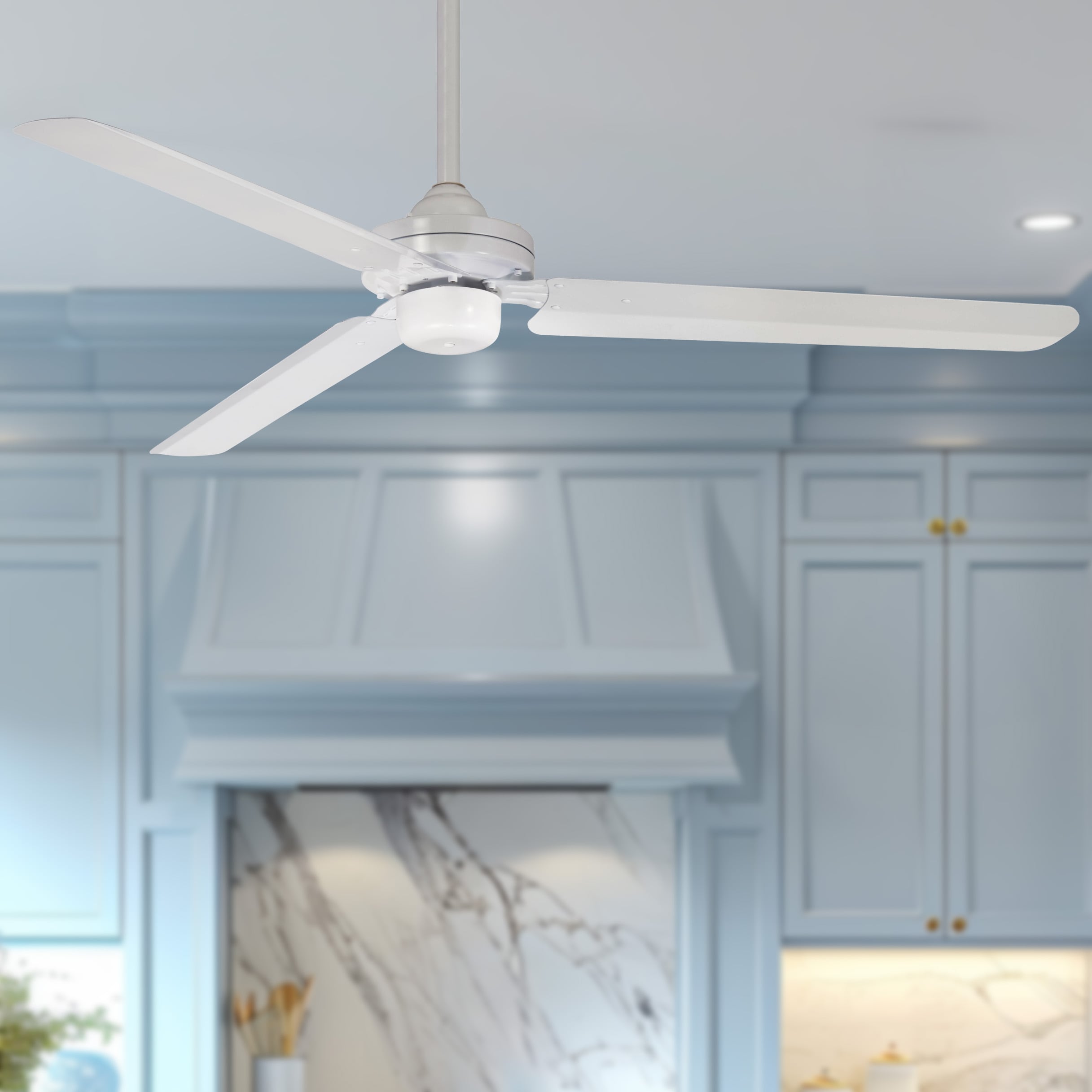 Minka Aire F729-WHF Steal 54-in Flat White with Flat White Blades Ceiling Fan Without Light ( 3 -Blade )