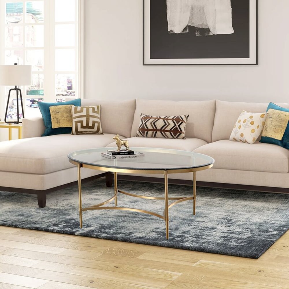 CASAINC WF-CT-1353SA-GL Glass Modern Coffee Table
