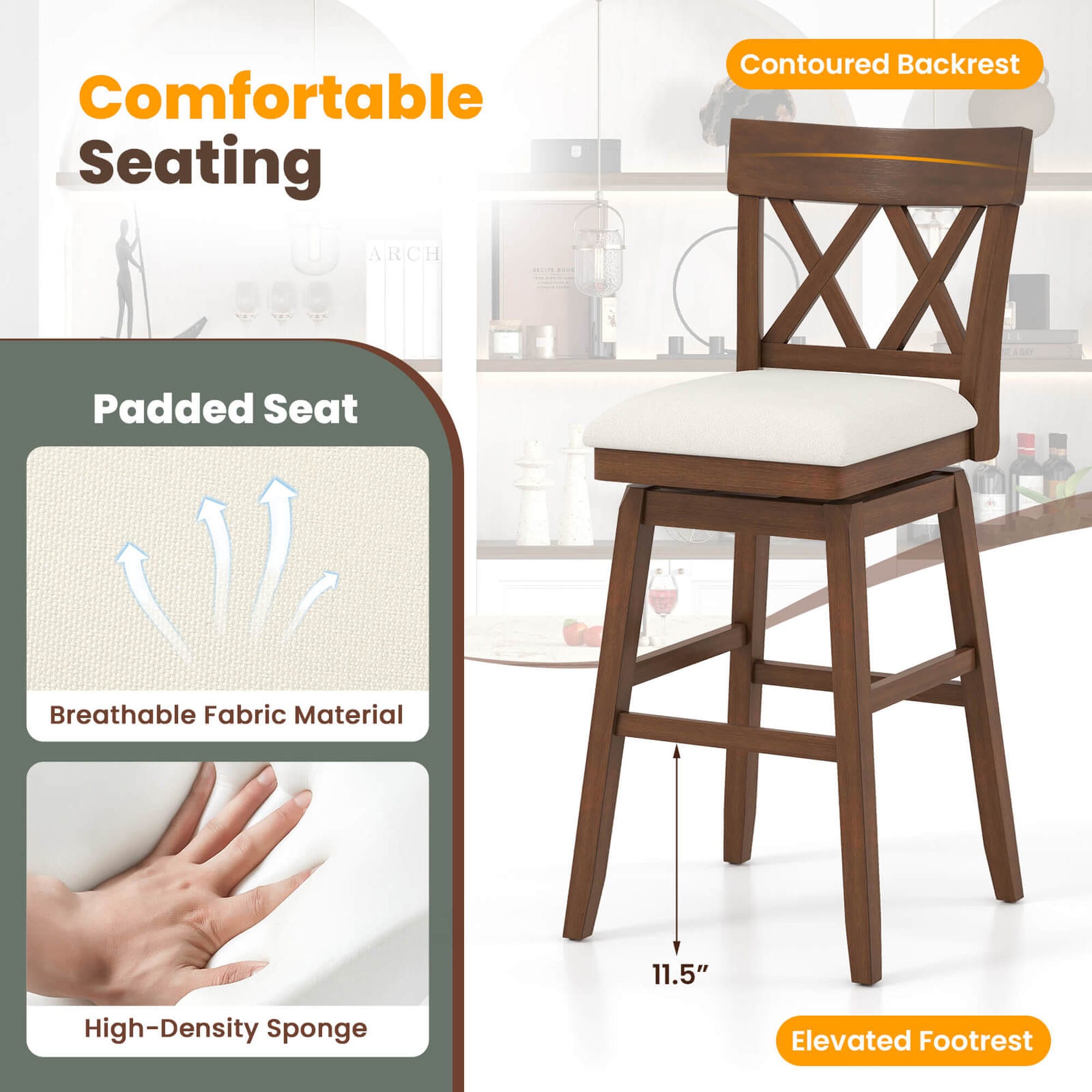 Costway HCST05188 stools - View #5