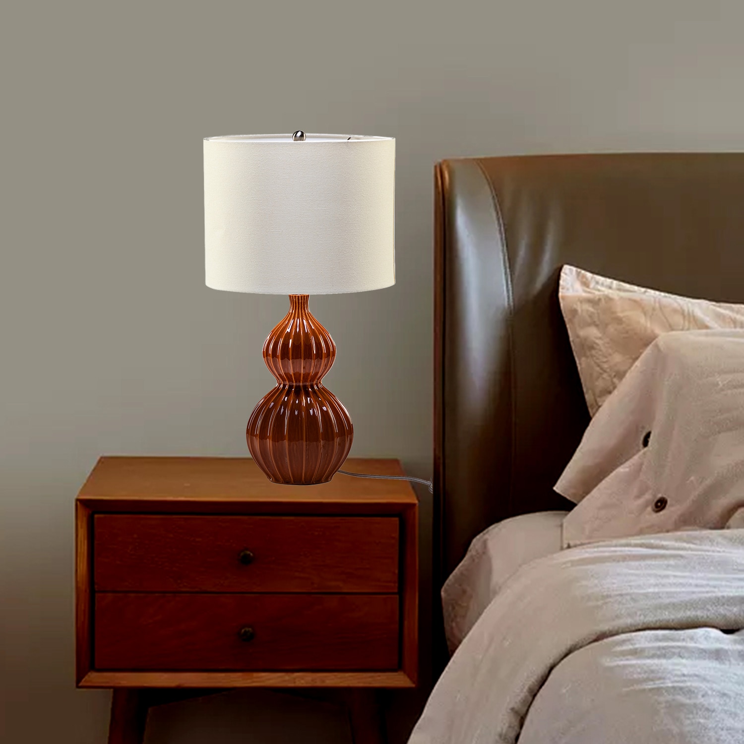 Maincraft D01-TL005 Orange LED Table Lamp with Fabric Shade