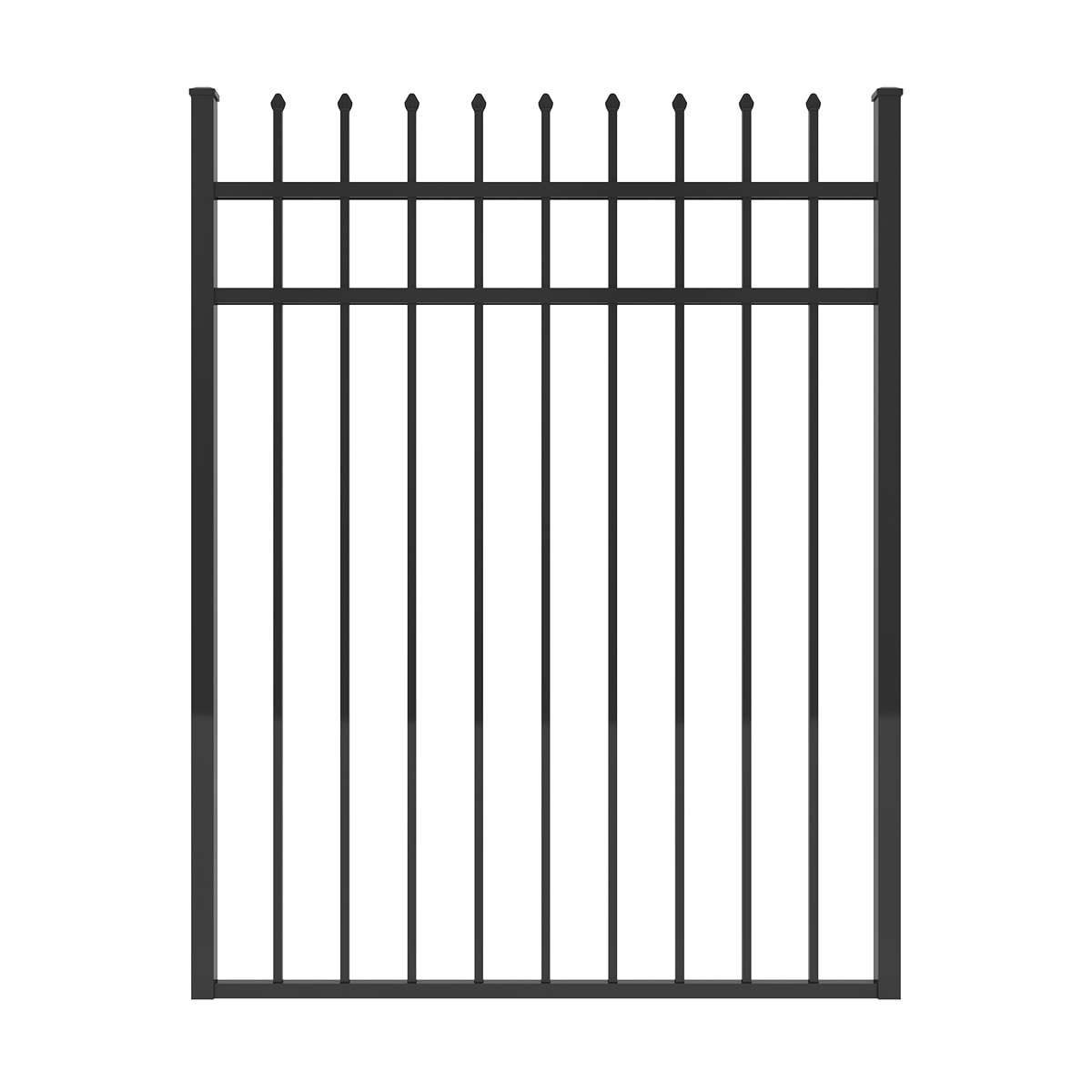 Ironcraft 833671 Orleans 5-ft H x 4-ft W Black powder-coated Aluminum Yard Walk-thru Spaced picket Fence gate