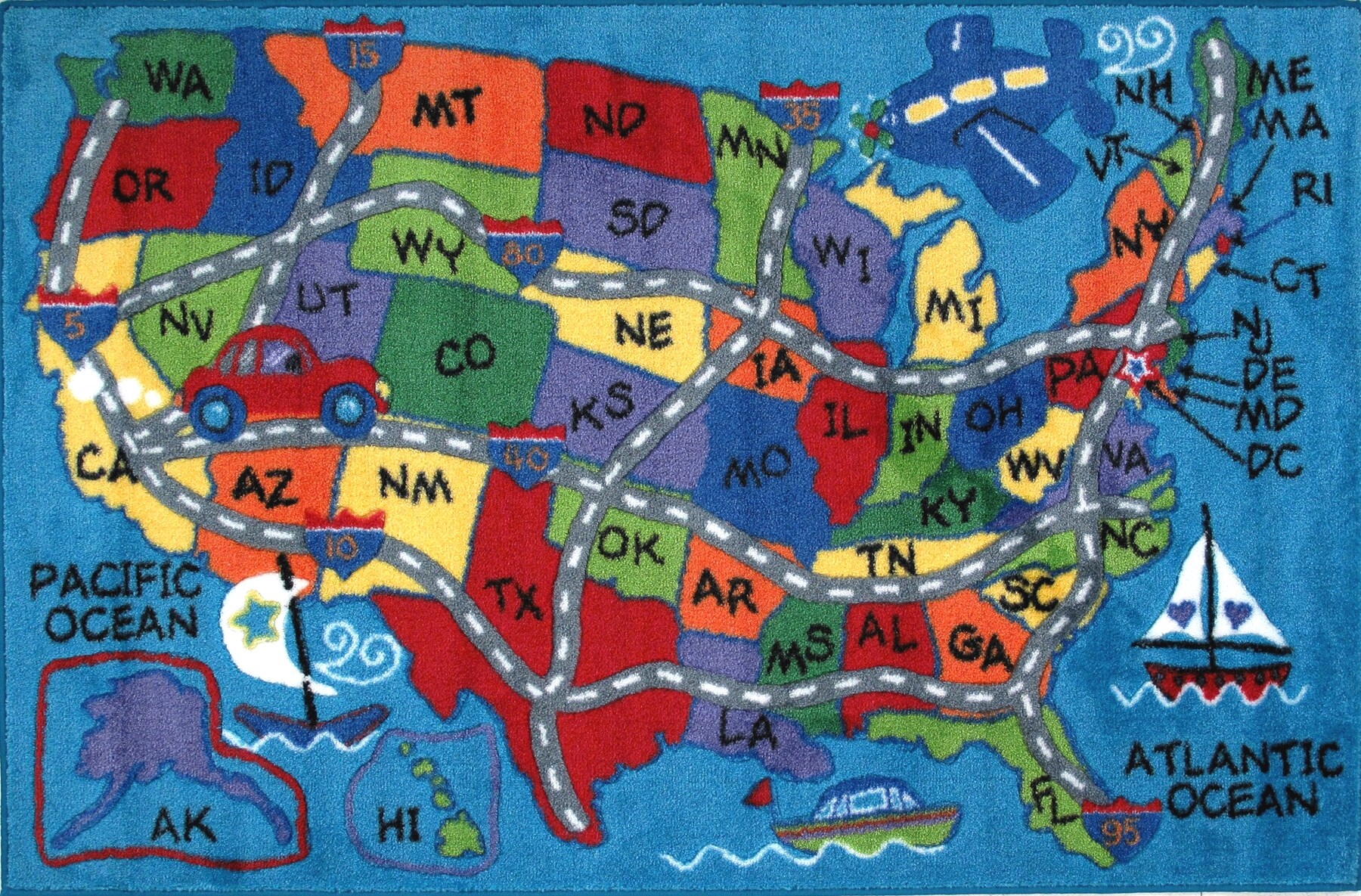 Fun Rugs Supreme World Map TSC-153 Multi