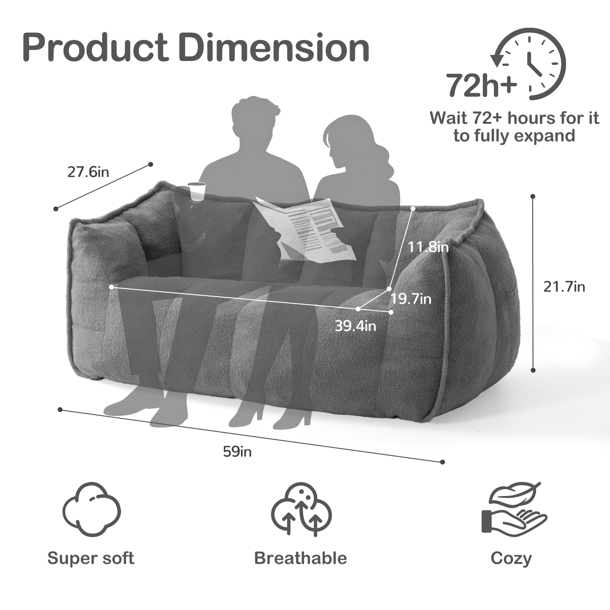 PamaPic BBC-2-TD-G-ML1 Bean-Bag-Chairs - View #3