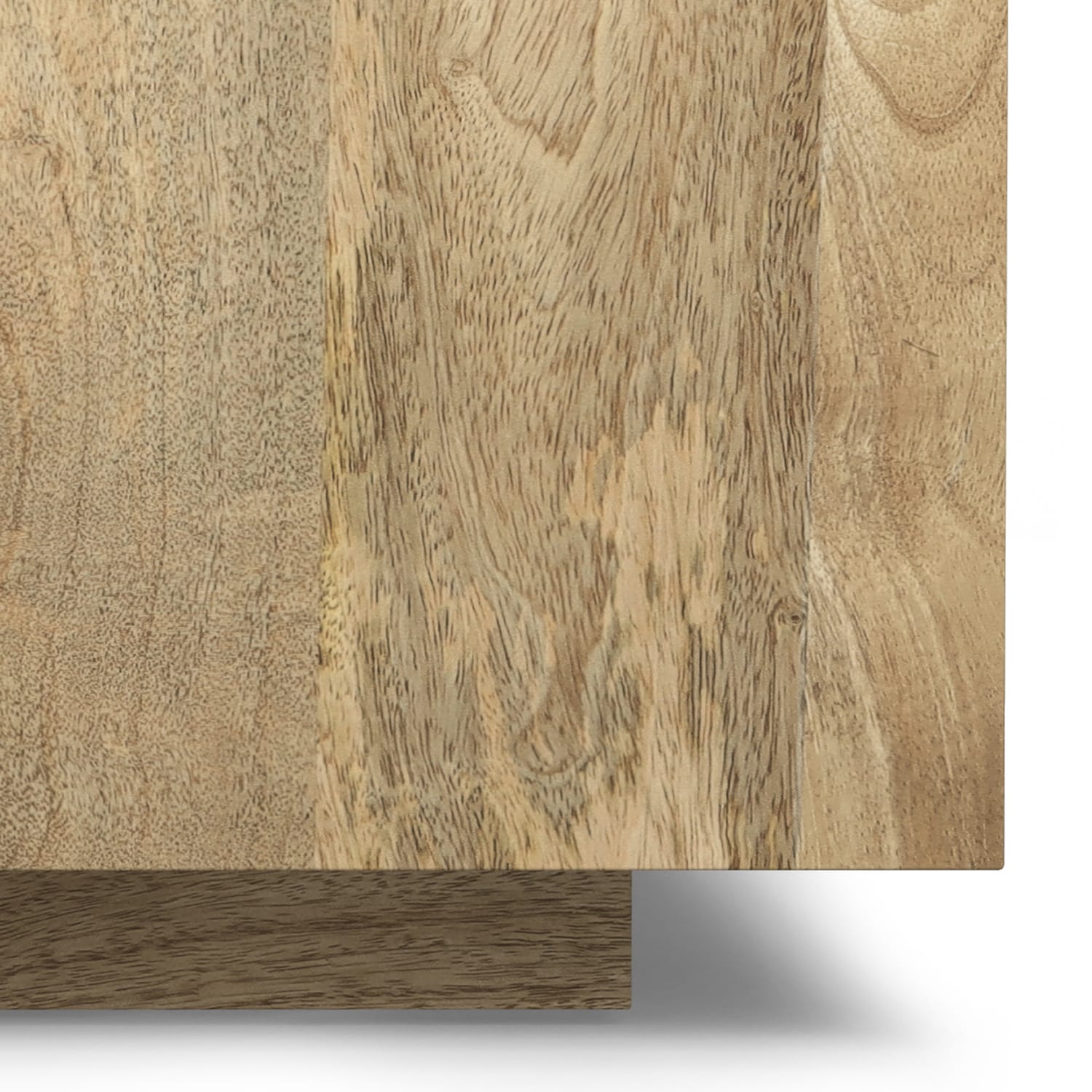 Natural Mango Wood Square Coffee Table with Streamlined Silhouette