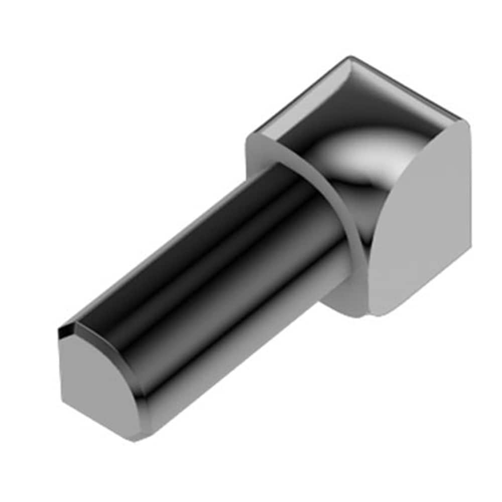 Schluter Systems IV/RO80ACG Rondec 0.313-in W x 1-in L Polished chrome anodized aluminum Aluminum Inside corner Tile Edge Trim
