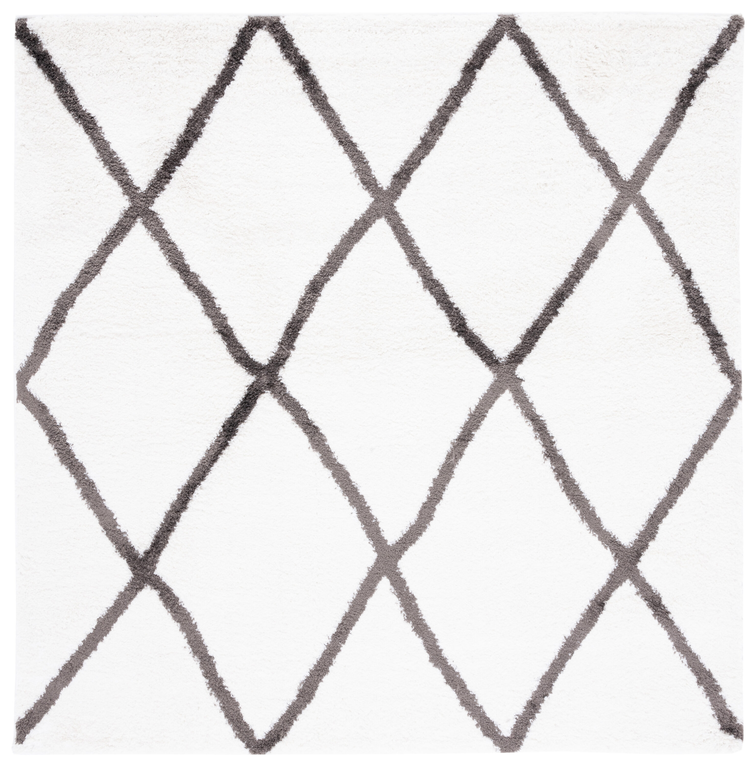 Berber Shag 522F Ivory/Grey 7 X 7 Area Rug