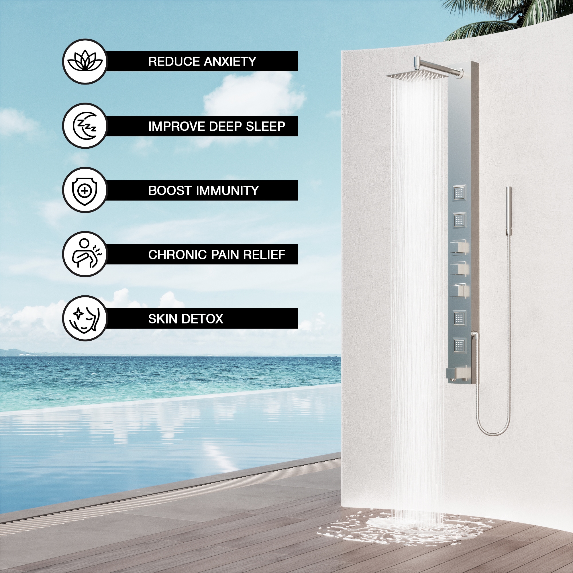 VIGO VG08023ST Showerhead-Bar-Panels - View #11