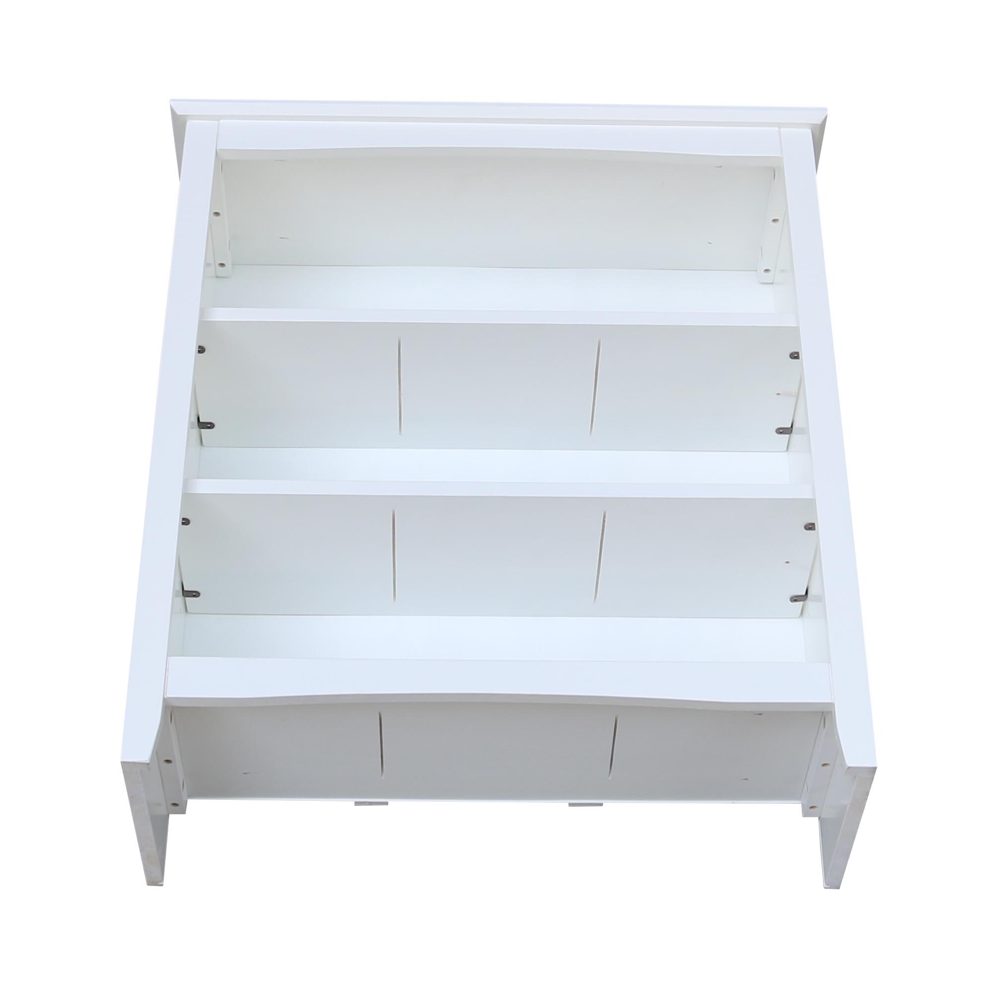 International Concepts White Wood 3-Shelf Bookcase (32-in W x 36