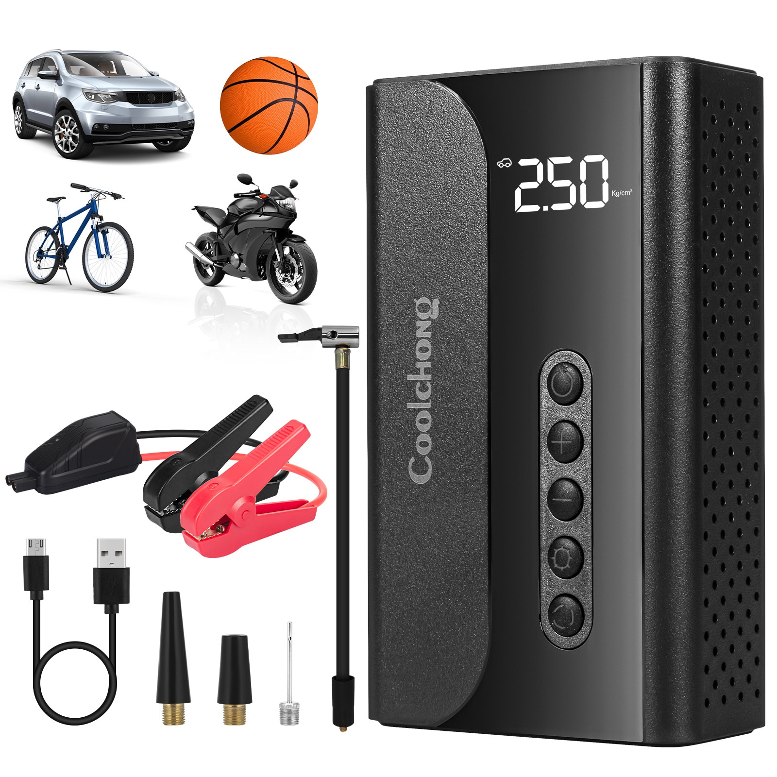 Phivve JS23-001 1000 -Amp 12 -Volt Portable Car Battery Jump Starter with Digital Display