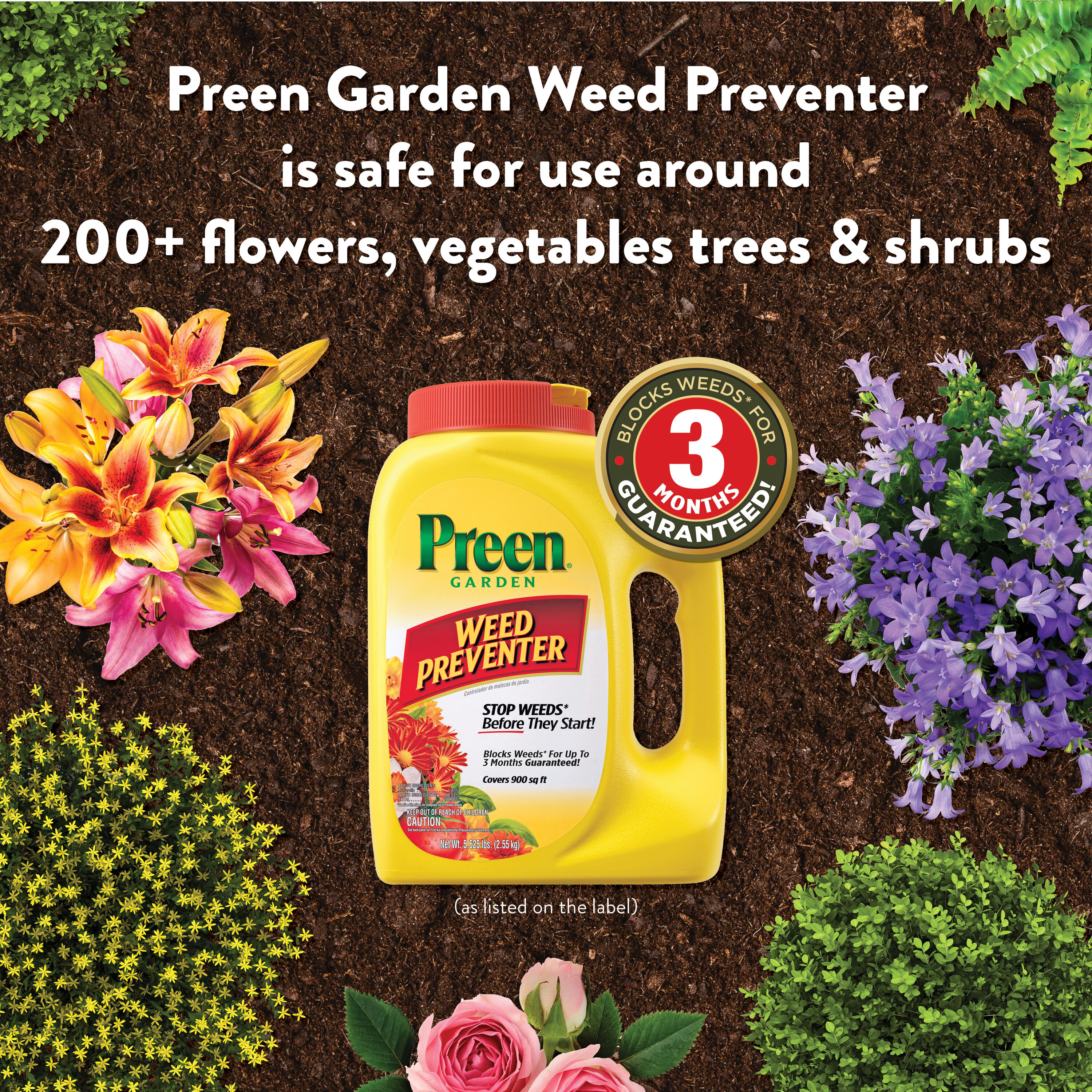 Preen Garden Weed Preventer 5.6-lbs. 900-sq Ft Pre-emergent Herbicide ...