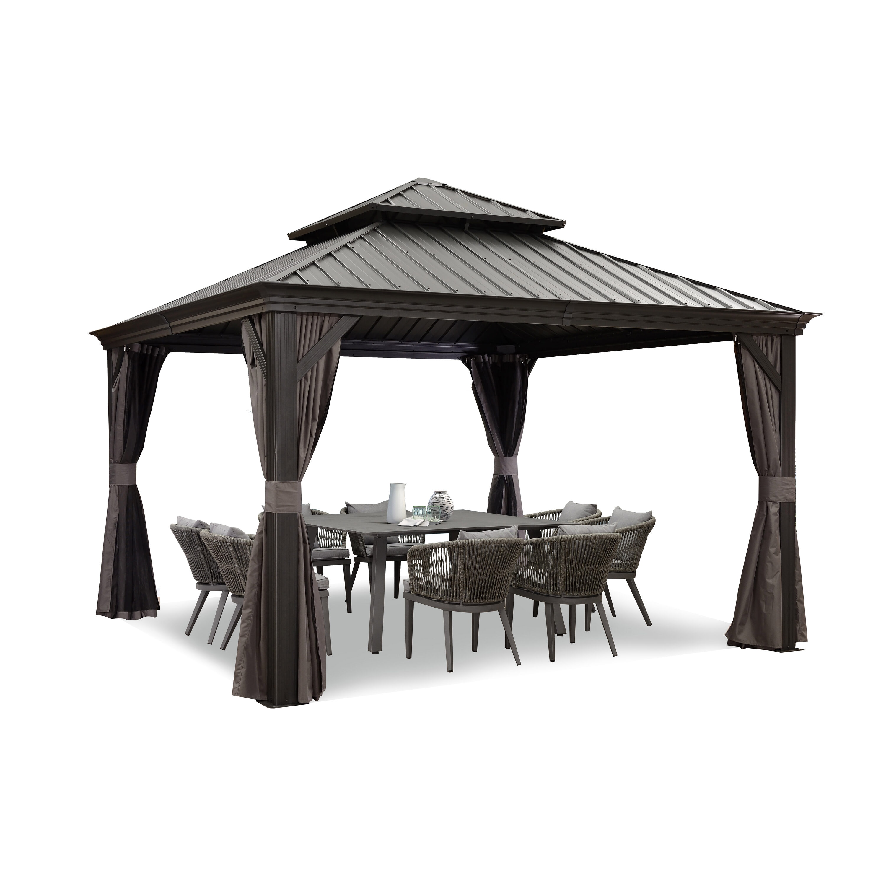 PURPLE LEAF LS04GHTG1212 Wood-Resin-Gazebos - View #2