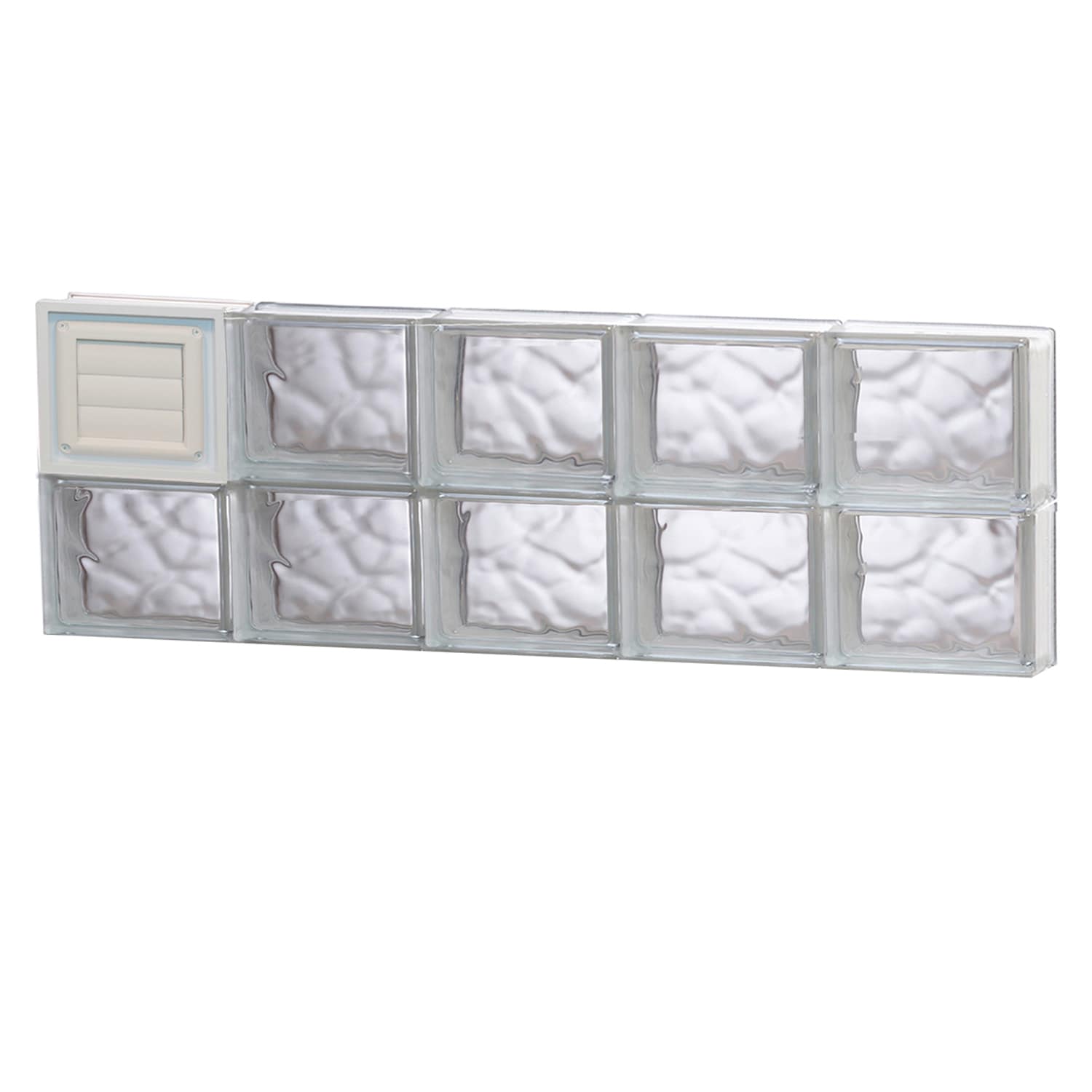 REDI2SET D4012DC Wavy Glass 38-3/4-in x 11-1/2-in Frameless Replacement Dryer vent Glass Block Window