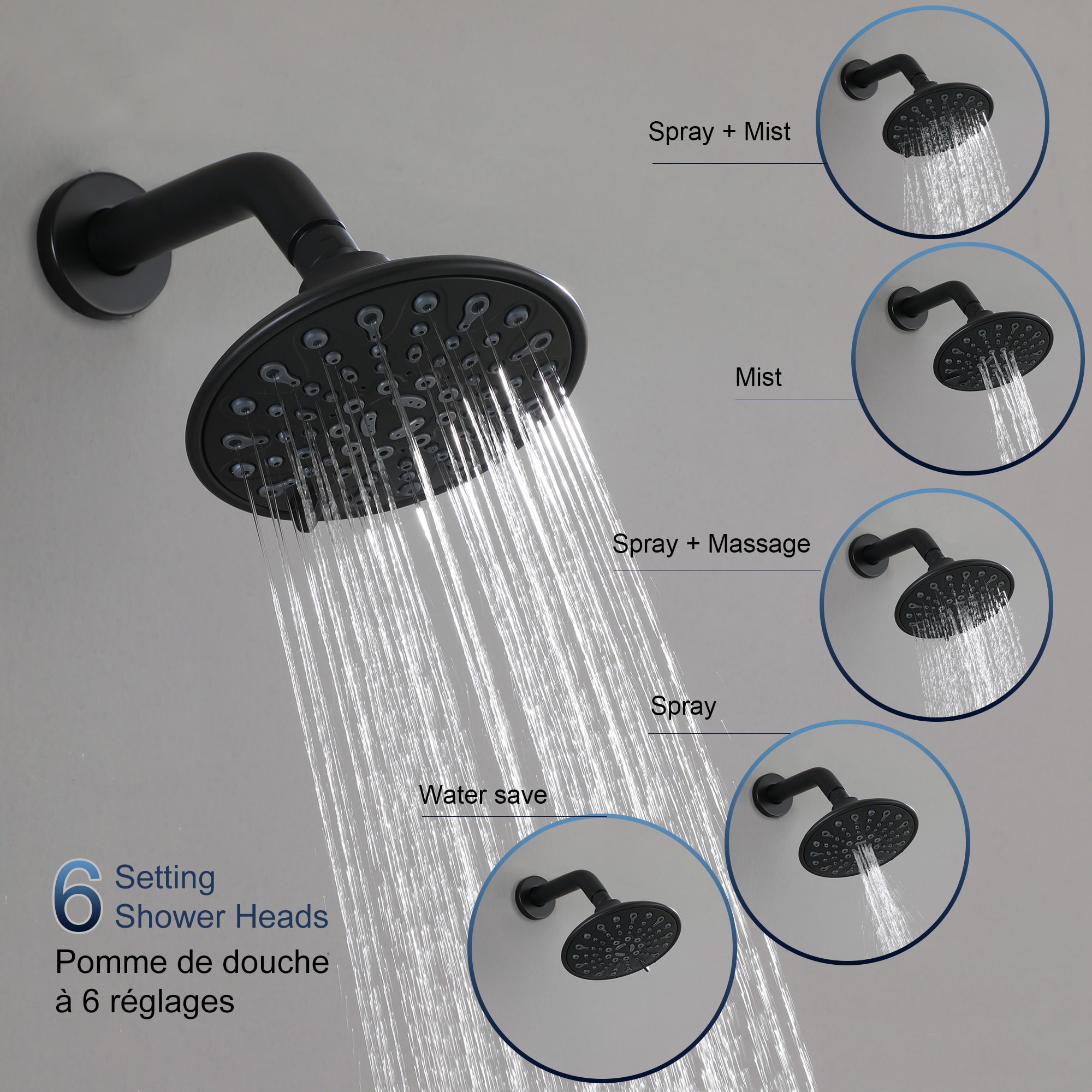 CASAINC CASA07MB Showerhead-Bar-Panels - View #5