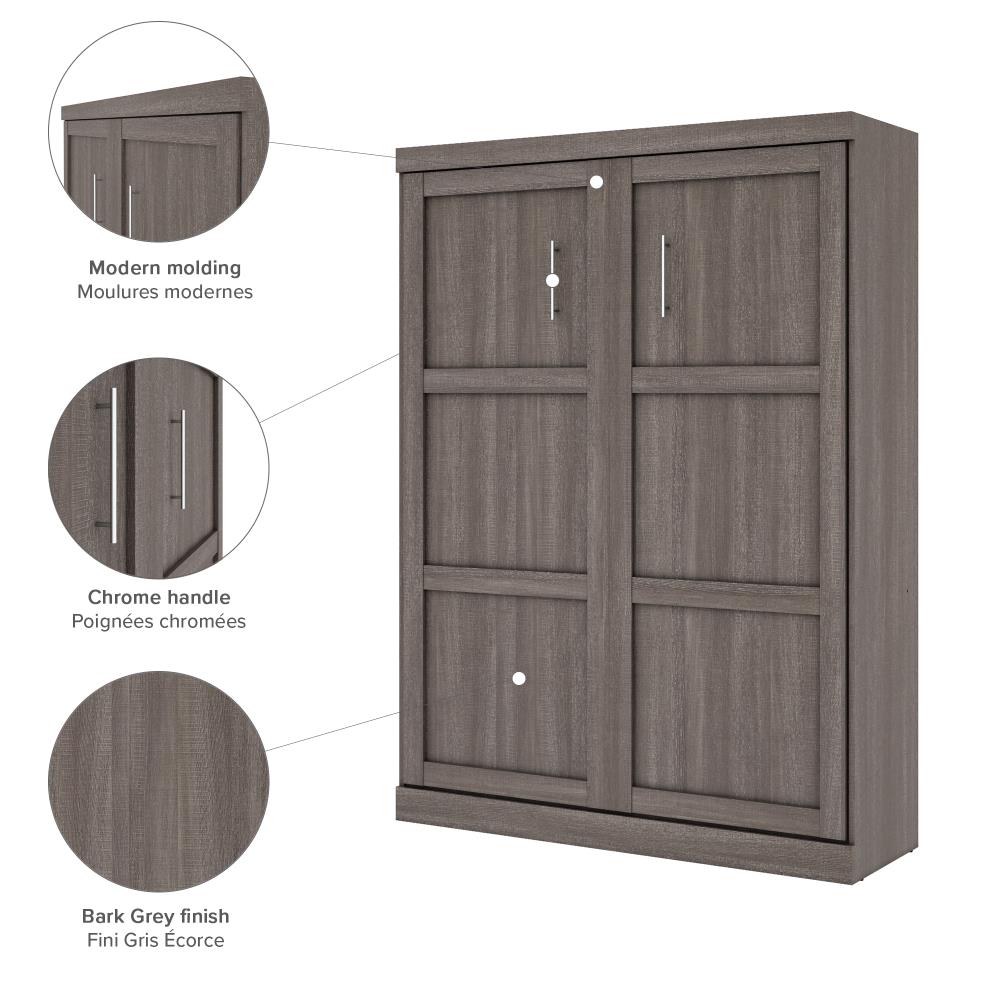 Pur by Bestar Pullout Armoire in Bark Gray