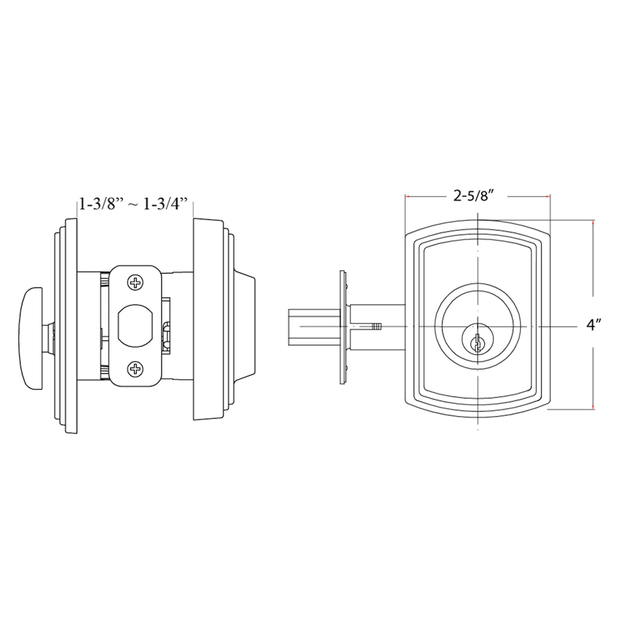 Delaney Hardware Callan Sq Deadbolt Black Single Cylinder Deadbolt ...